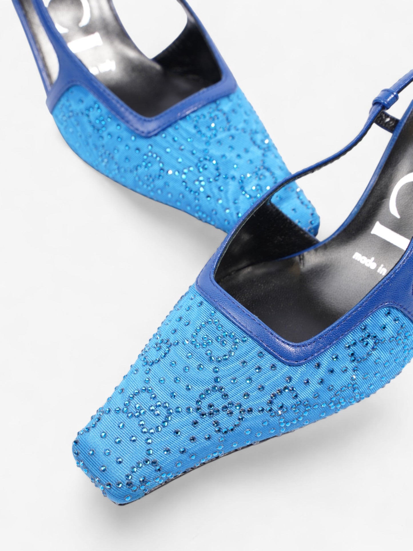 Gucci GG Slingback Pumps 70mm Blue Fabric EU 35 UK 2