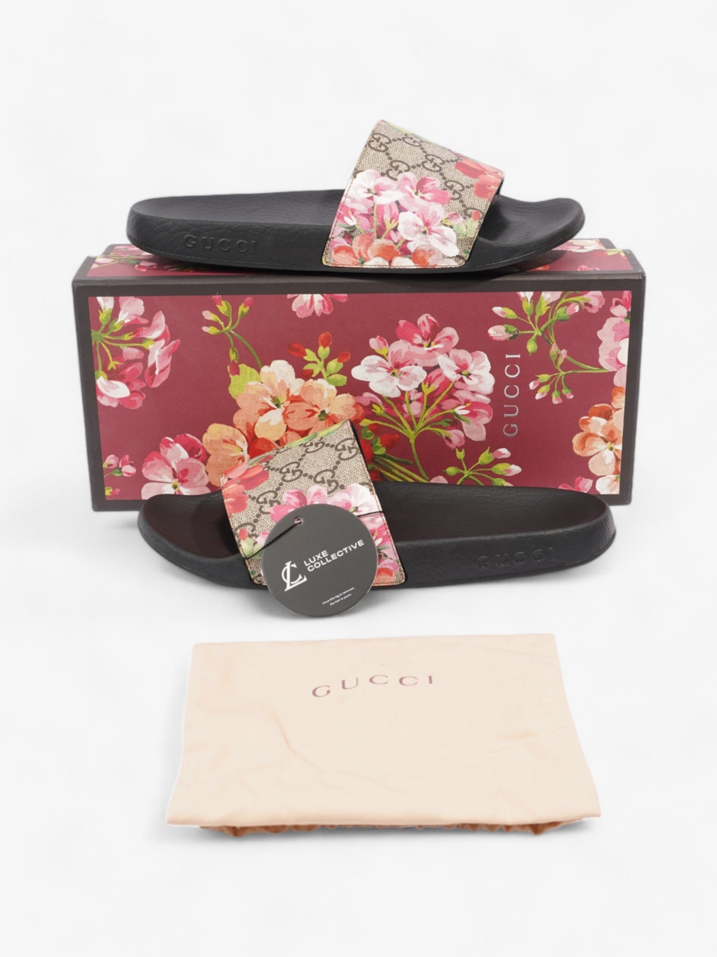 Gucci GG Blooms Supreme slides Beige / Floral Canvas EU 39 UK 6