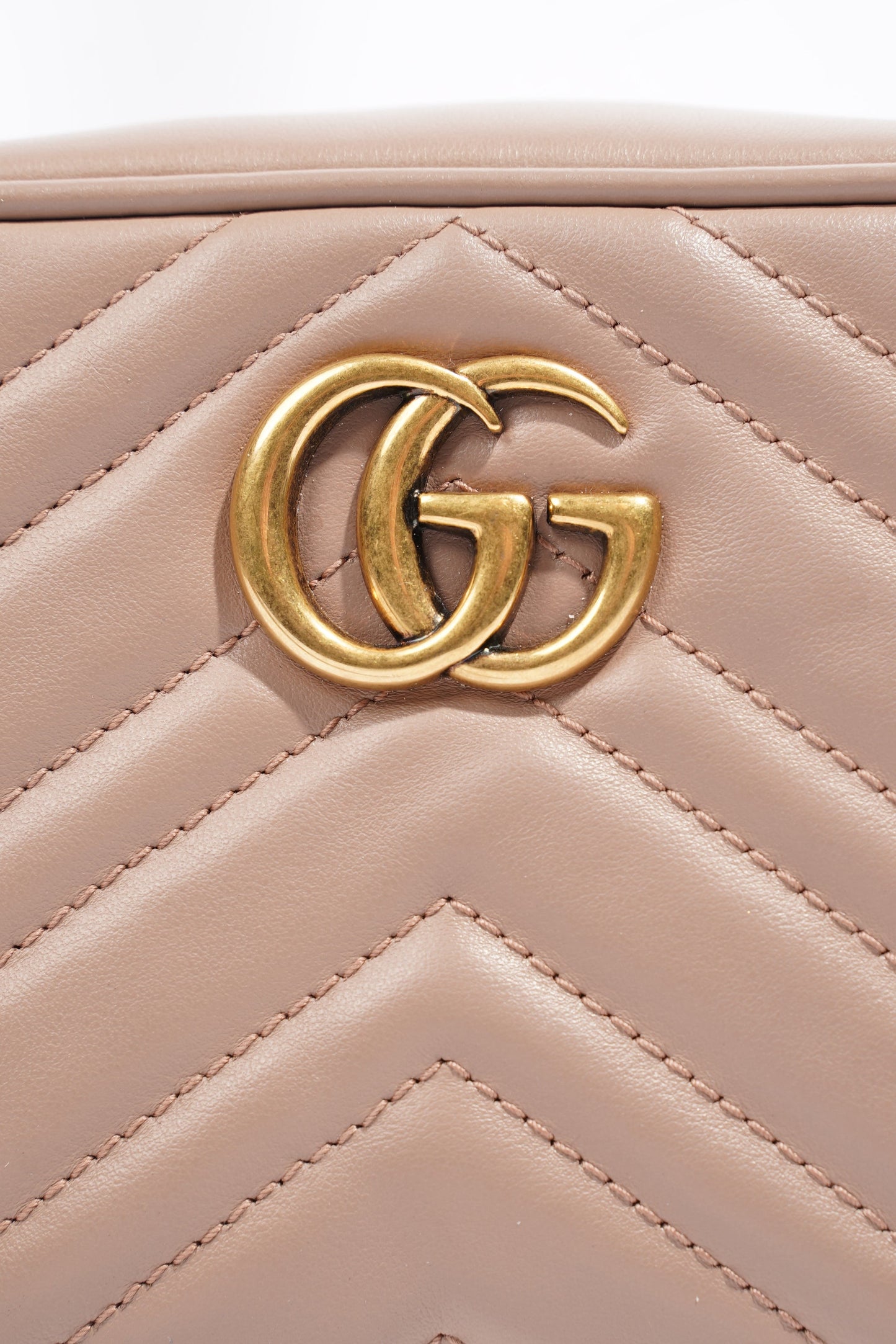 Gucci GG Marmont Dusty Pink Matelasse Leather Mini