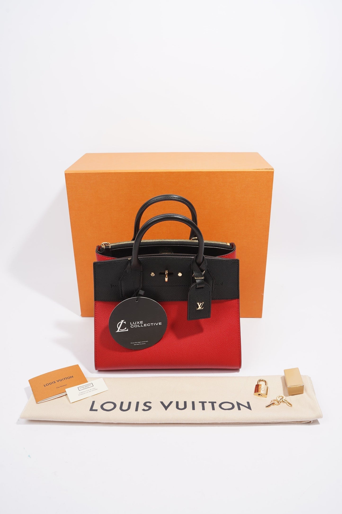 Louis Vuitton City Steamer Red / Black Leather PM