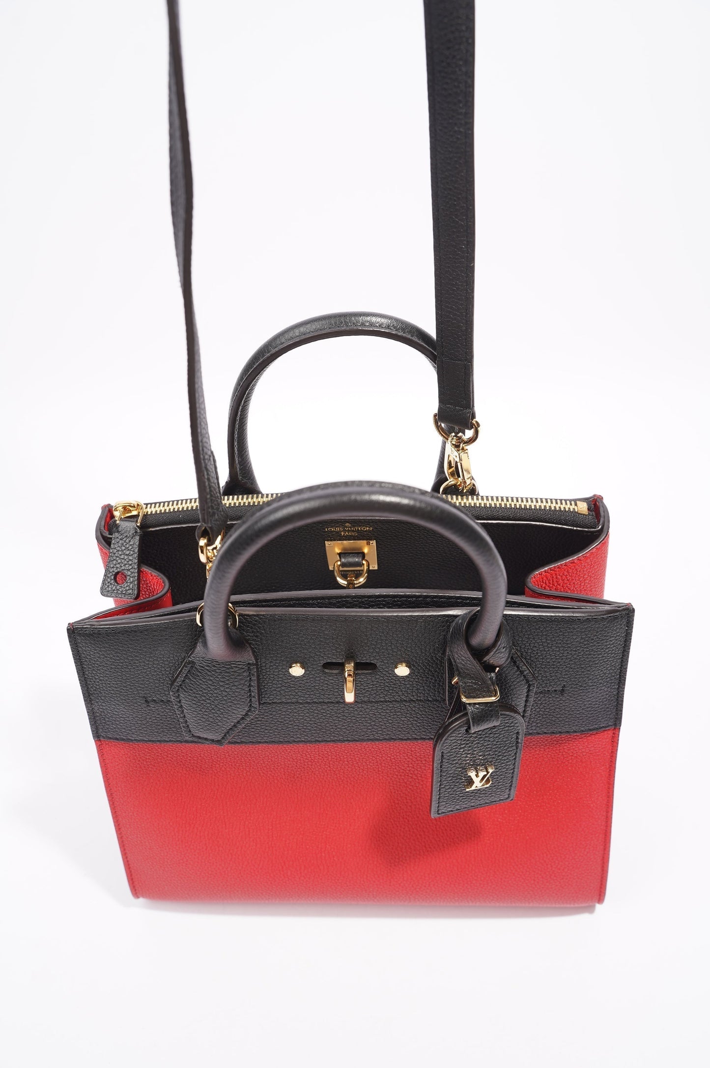 Louis Vuitton City Steamer Red / Black Leather PM