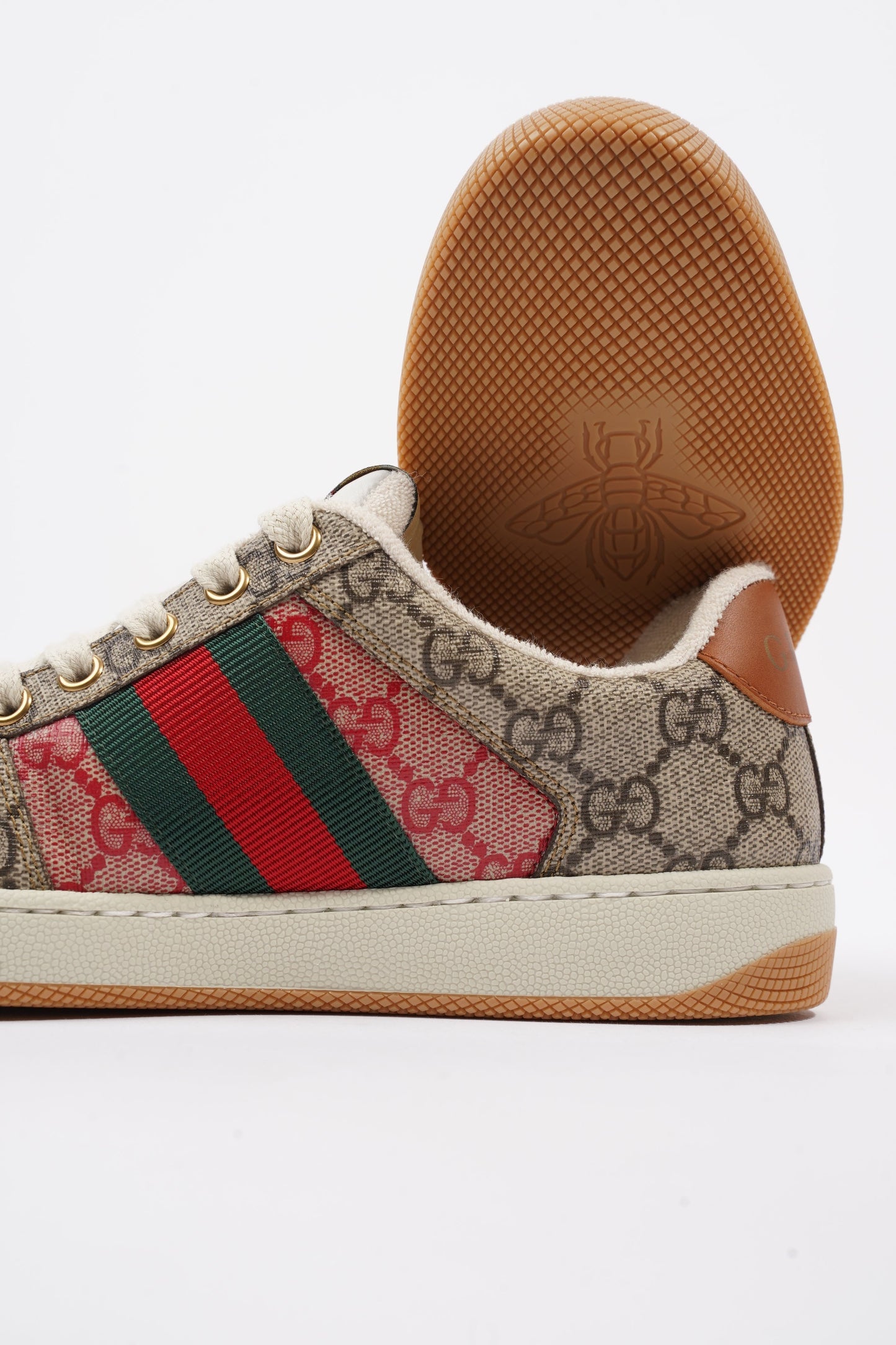 Gucci Screener Sneaker Supreme / Green / Red Canvas EU 36 UK 3