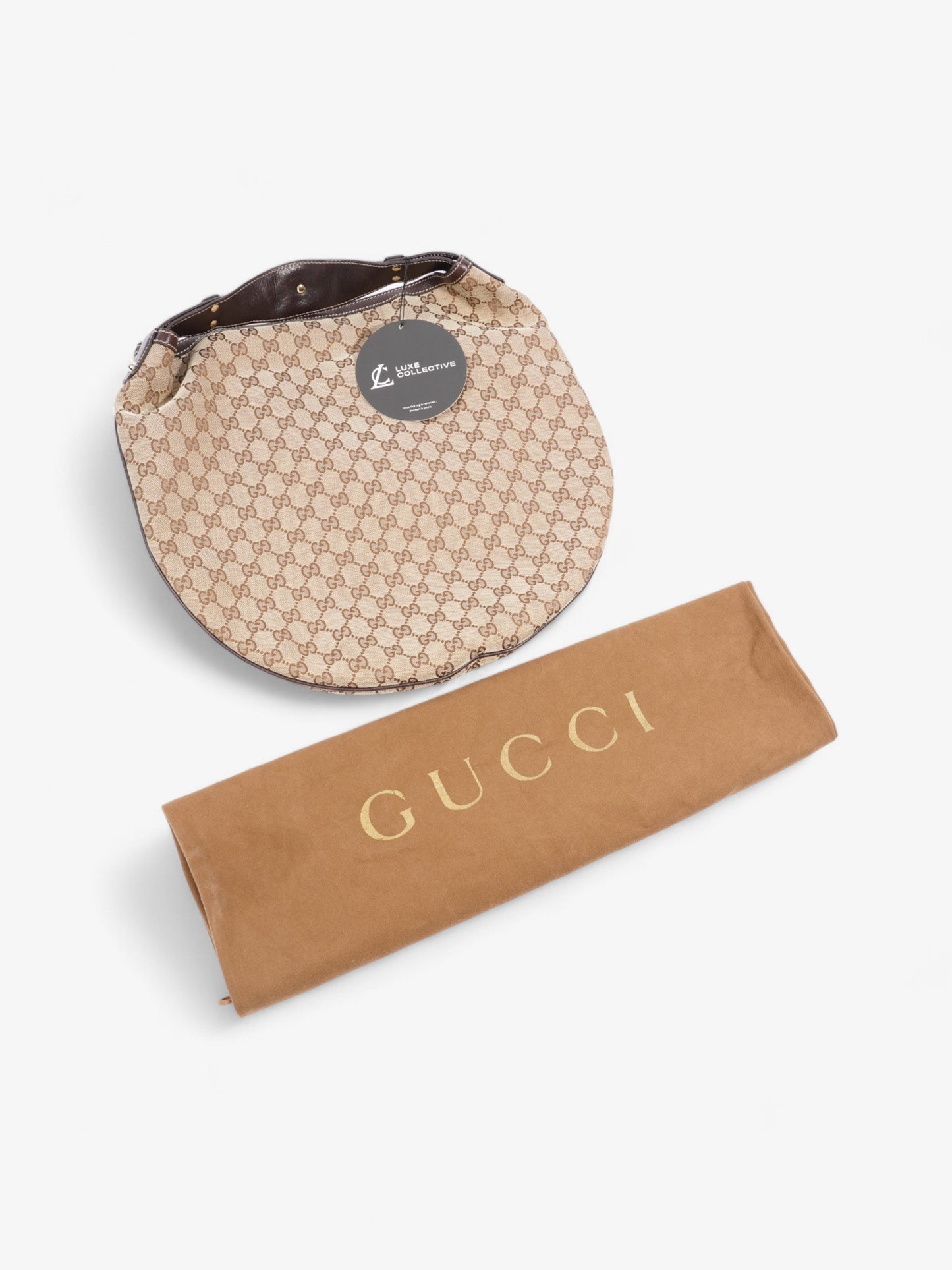 Gucci GG Hobo Beige And Ebony GG Supreme / Brown Canvas