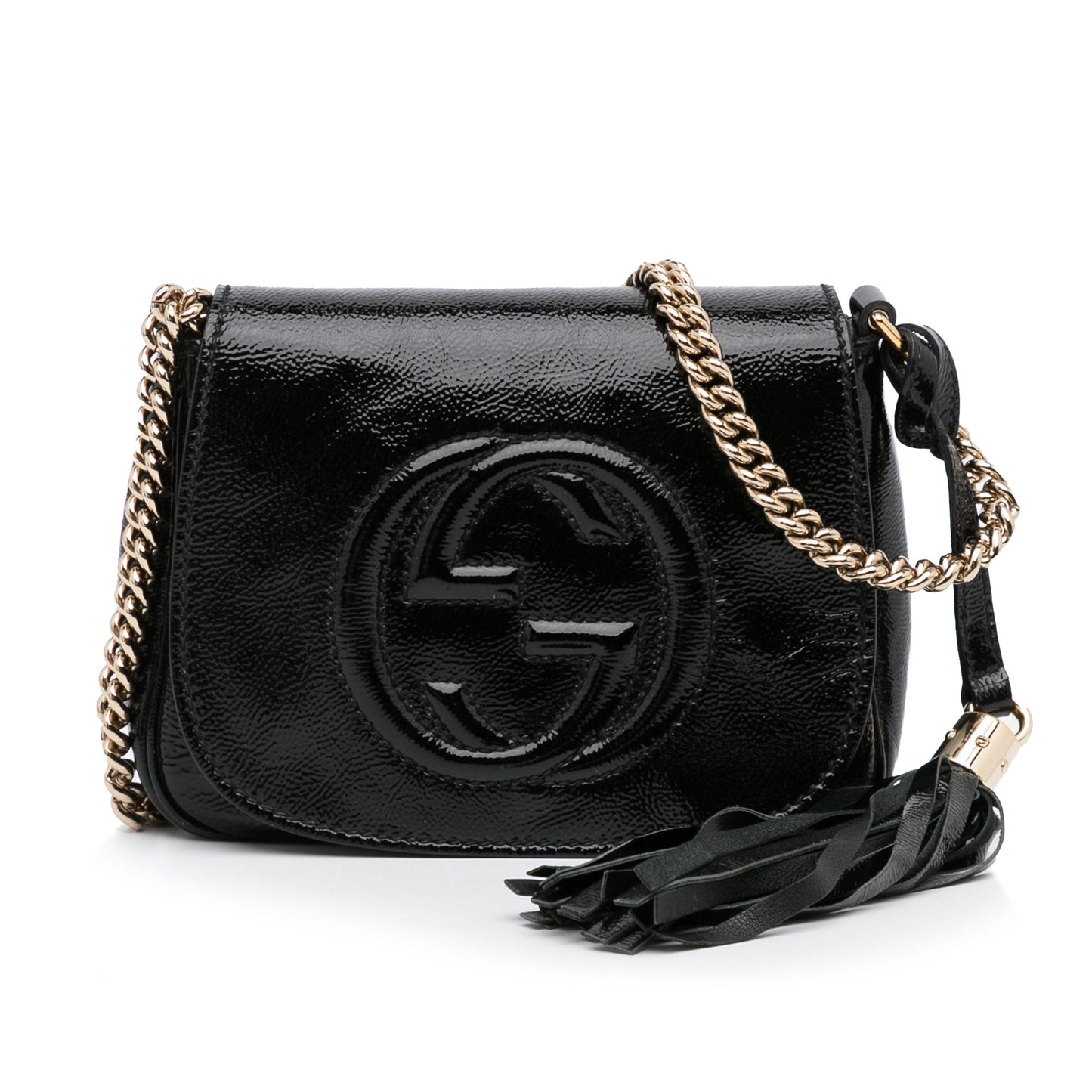 Gucci Soho Flap Bag Black Patent Leather