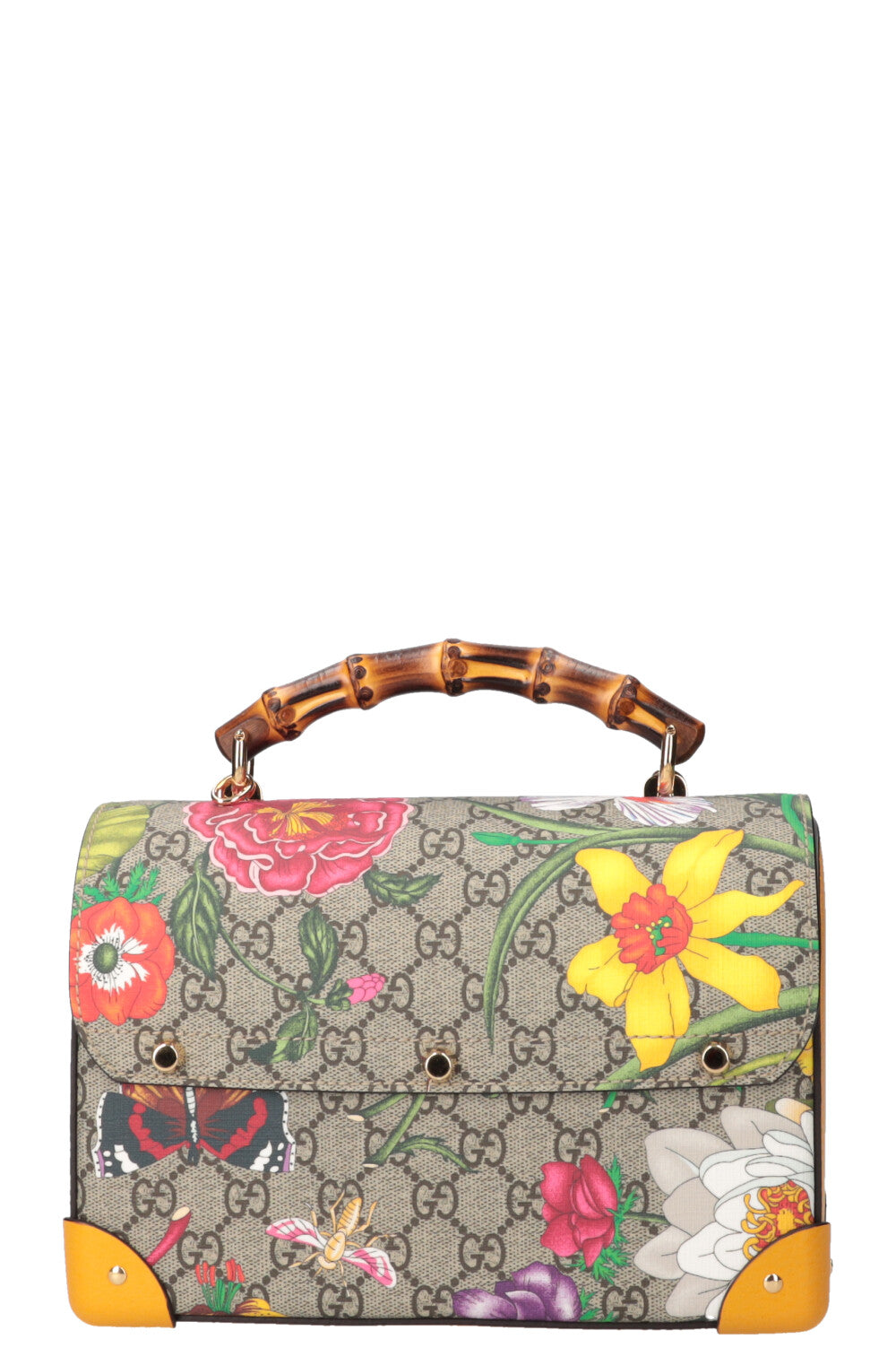 GUCCI Padlock Bamboo Bag Flora GG