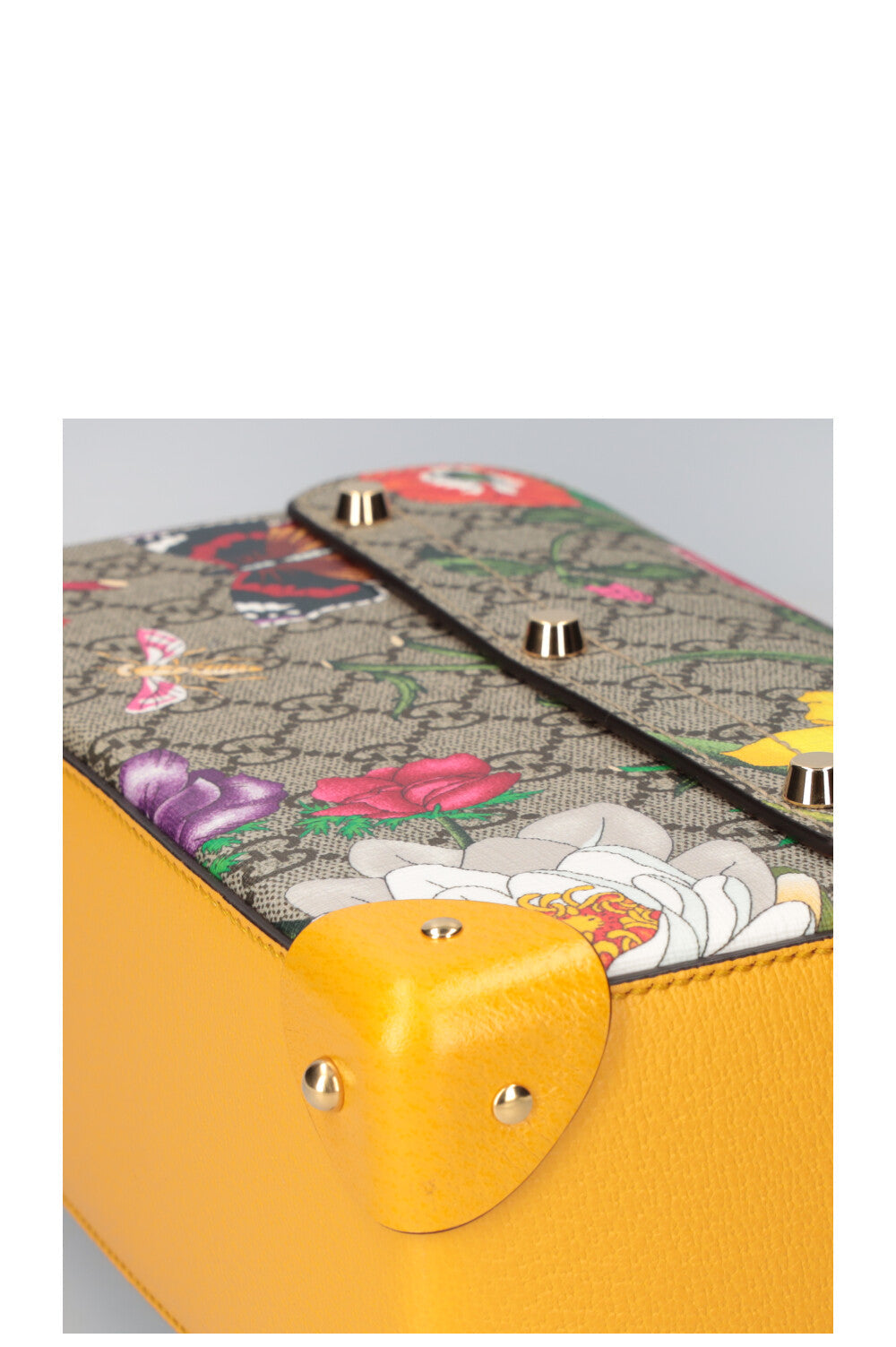 GUCCI Padlock Bamboo Bag Flora GG