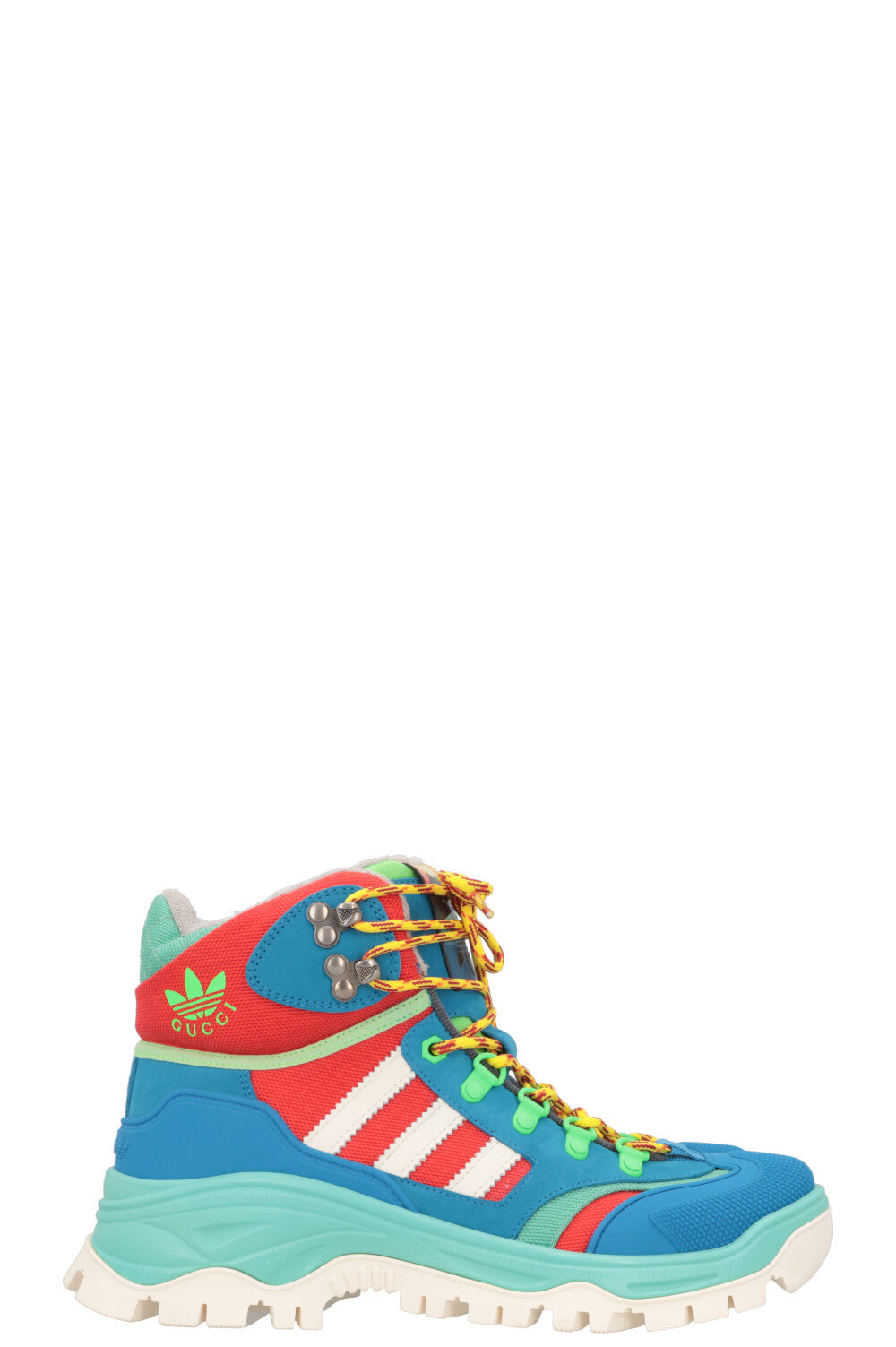 GUCCI x Adidas Lace Up Neon Hiking Boots