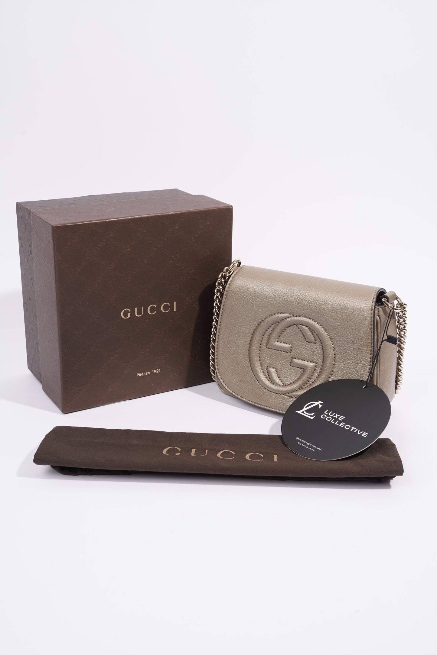 Gucci Soho Chain Bronze Grained Leather Small