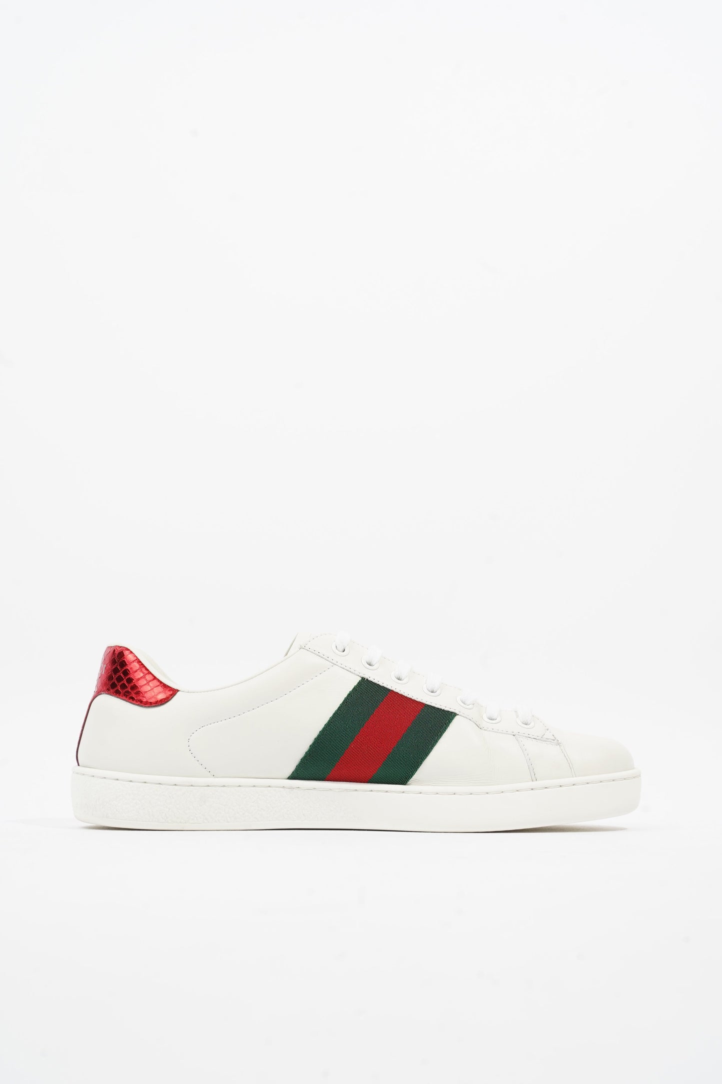 Gucci Ace Arg Snake White / Red / Green Leather EU 42.5 UK 8.5