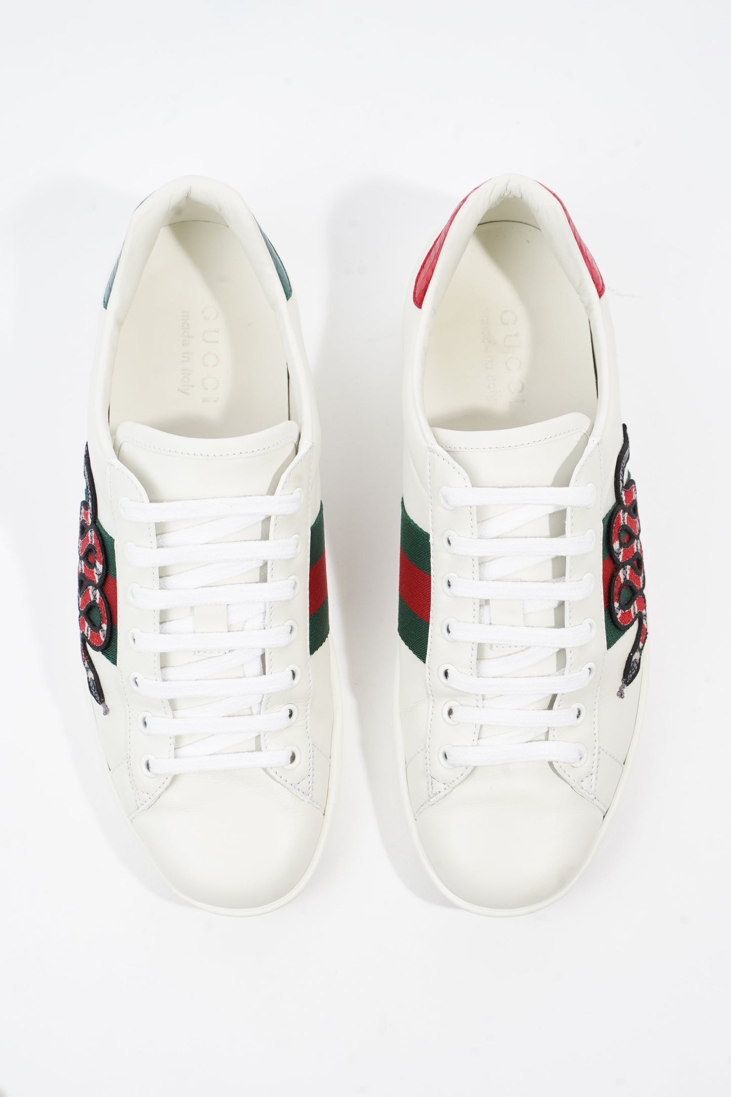 Gucci Ace Arg Snake White / Red / Green Leather EU 42.5 UK 8.5