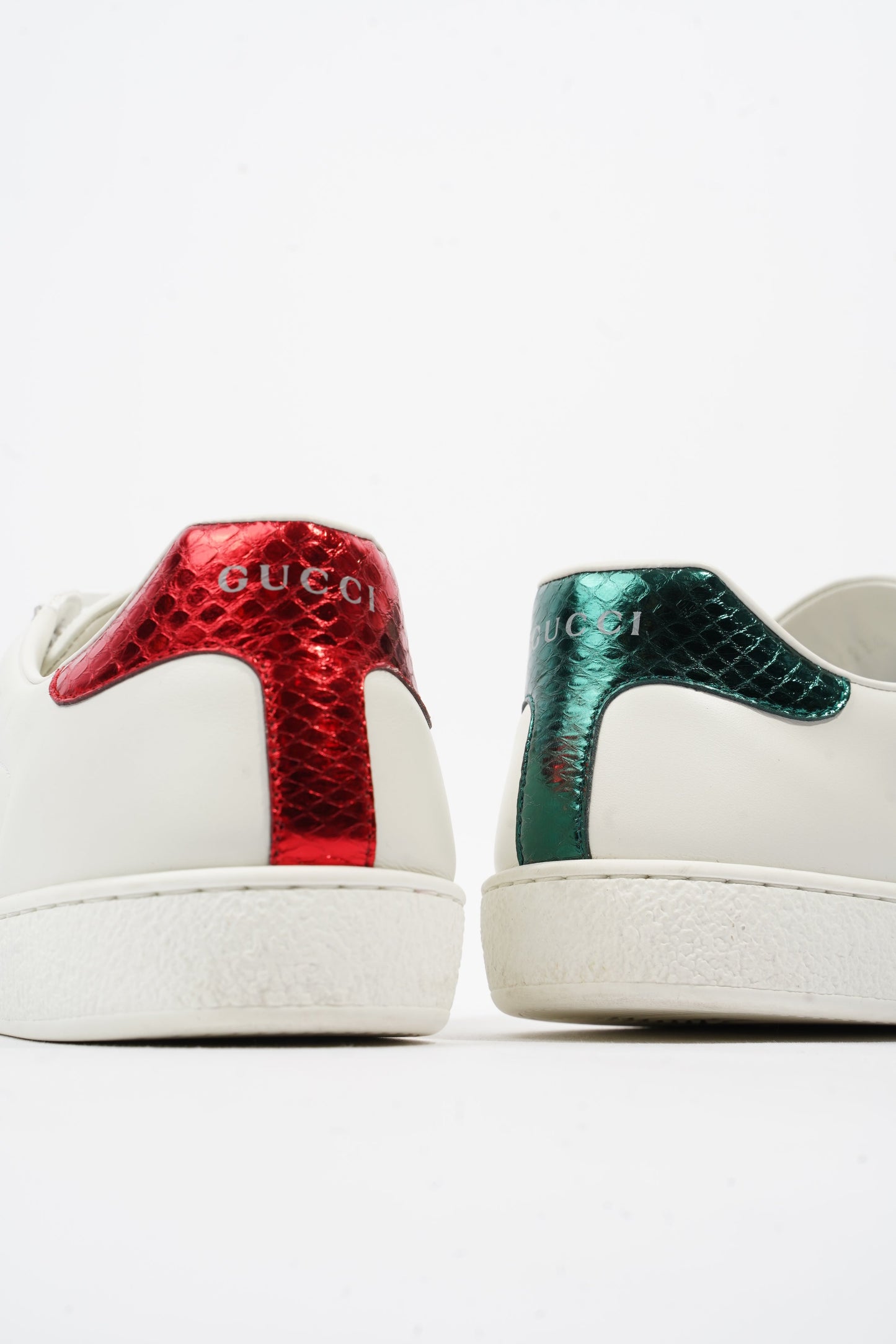 Gucci Ace Arg Snake White / Red / Green Leather EU 42.5 UK 8.5