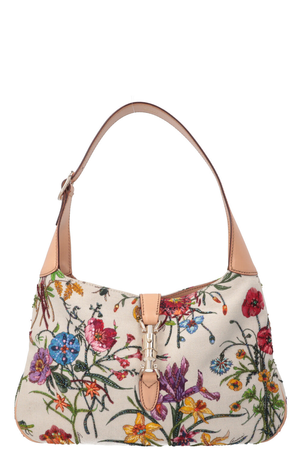 GUCCI Beaded Flora Jackie Canvas