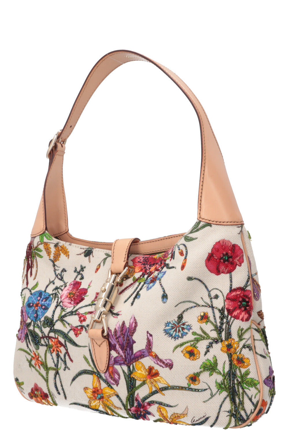 GUCCI Beaded Flora Jackie Canvas