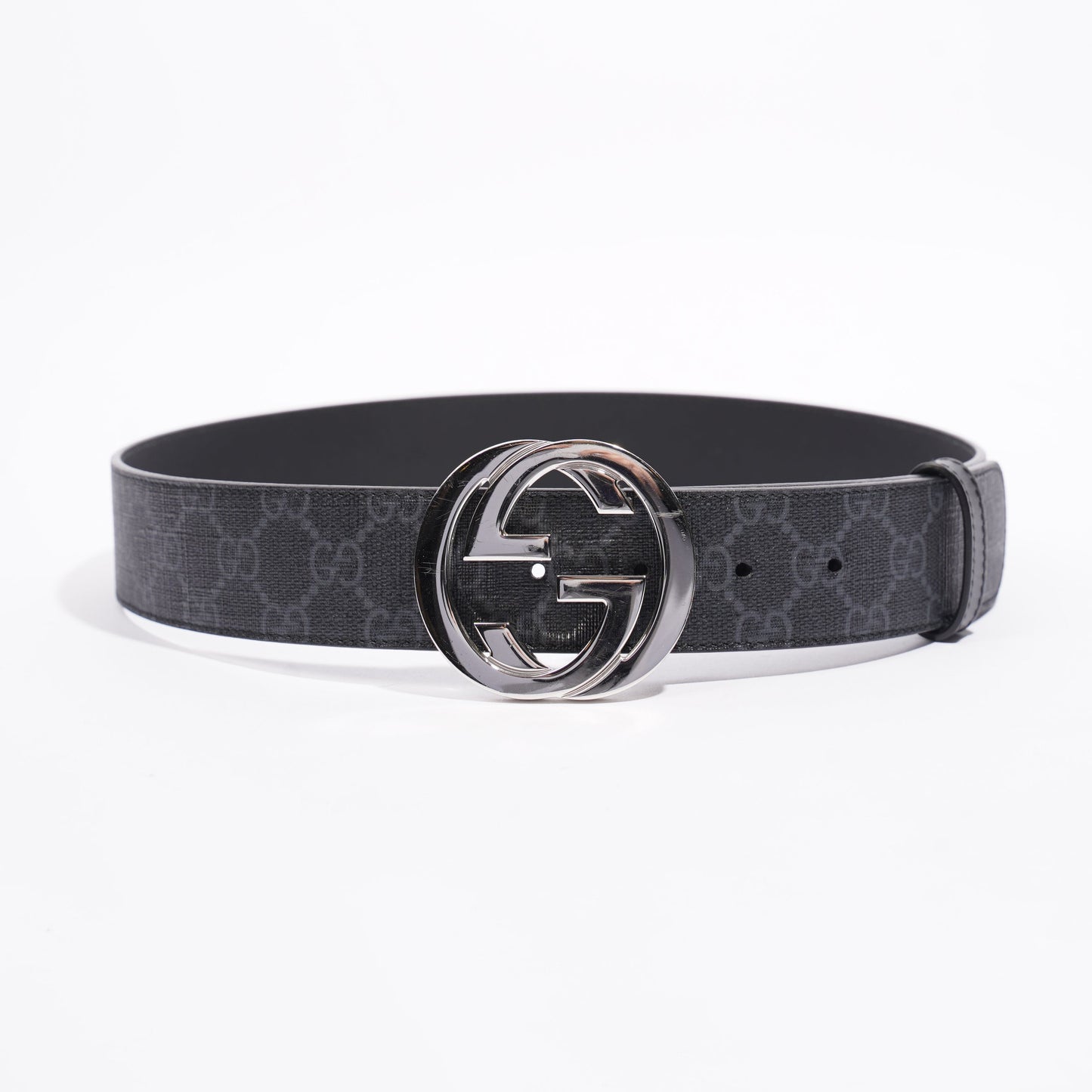 Gucci GG Supreme Belt Black Leather 80cm 32"