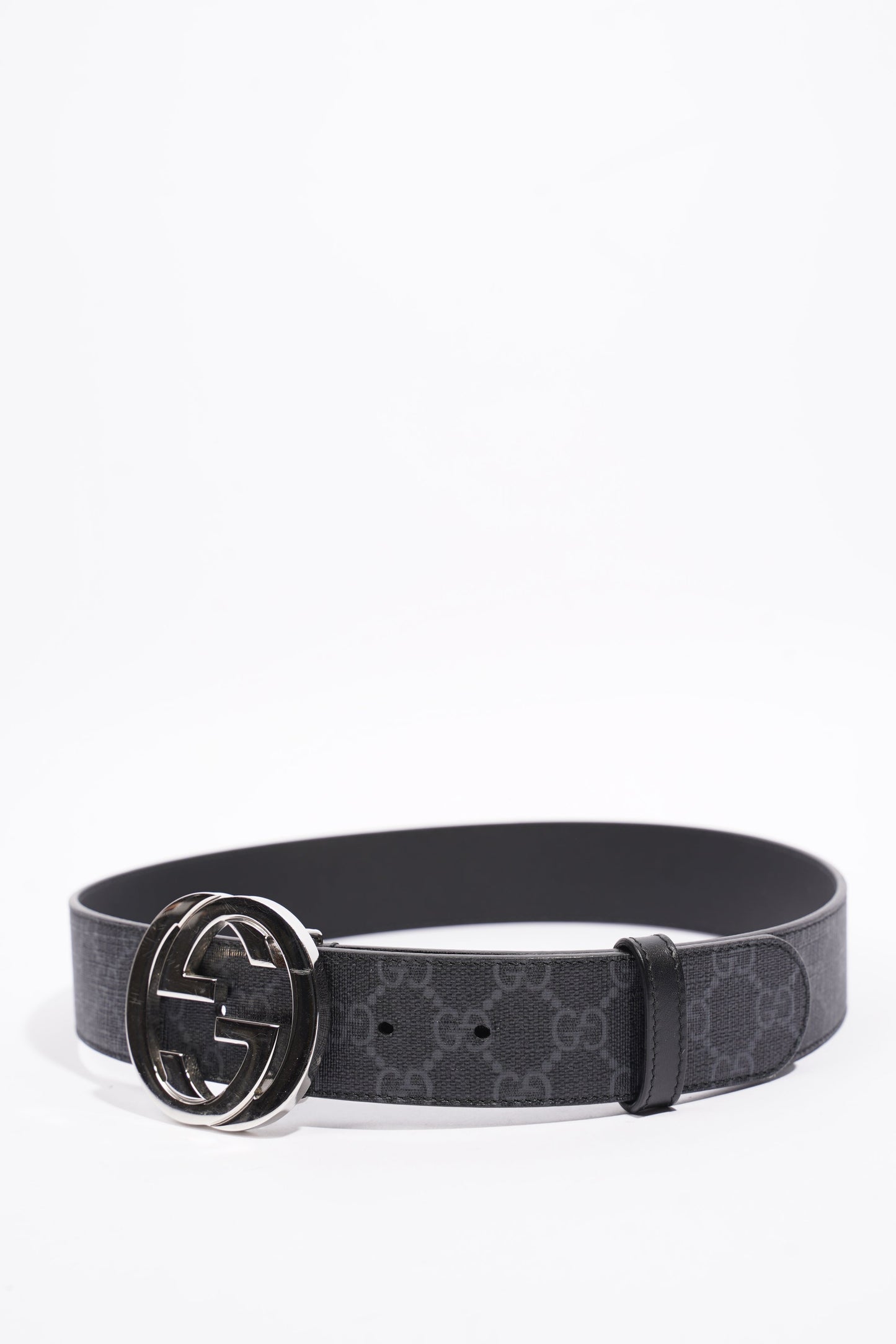 Gucci GG Supreme Belt Black Leather 80cm 32"