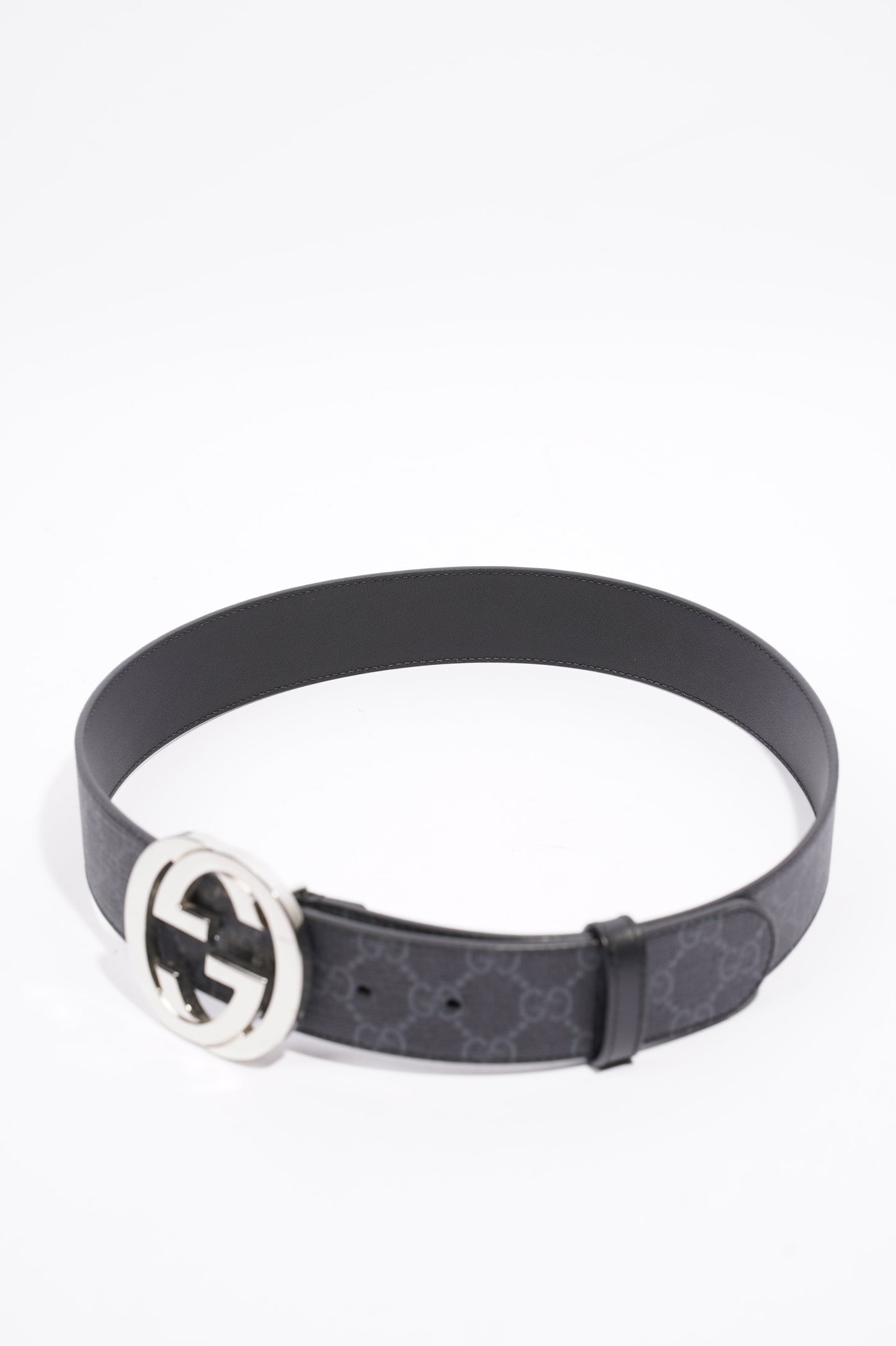 Gucci GG Supreme Belt Black Leather 80cm 32"