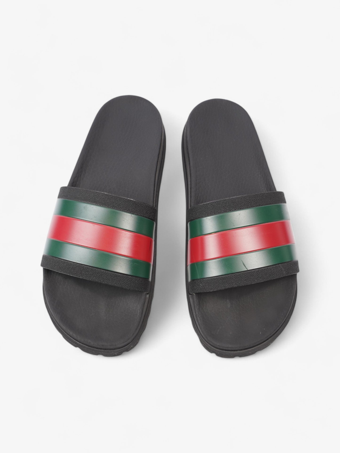 Gucci Pursuit Trek Slides Black / Green / Red Rubber EU 43 UK 9