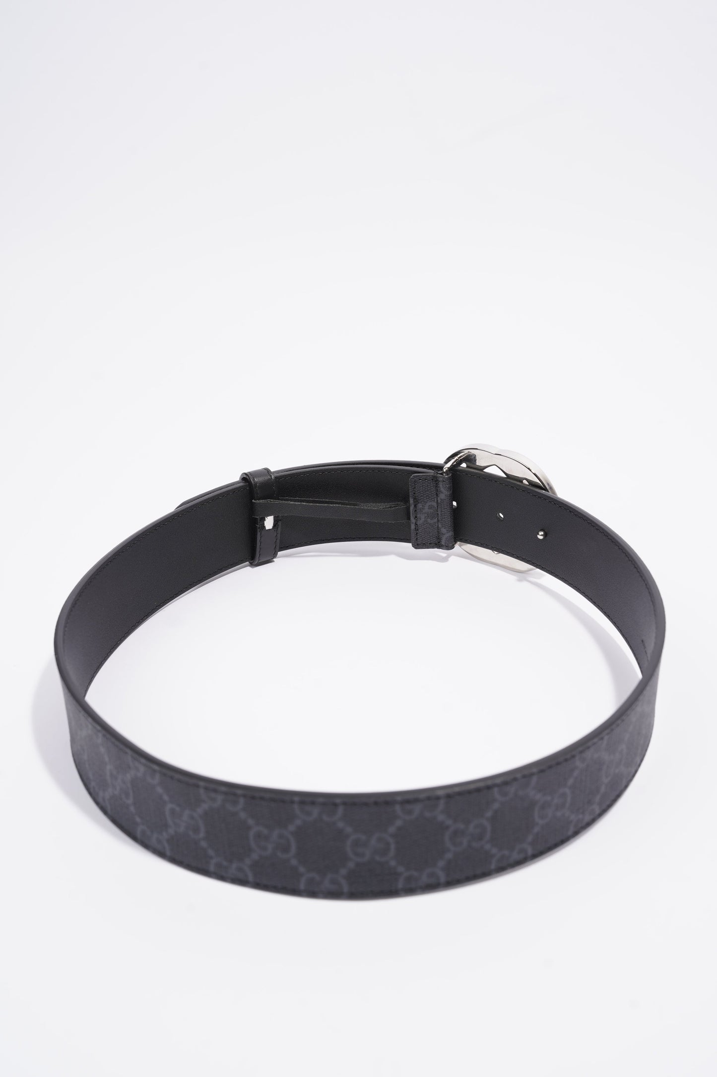 Gucci Supreme Belt With G Buckle Black Coated Canvas 75cm 30"