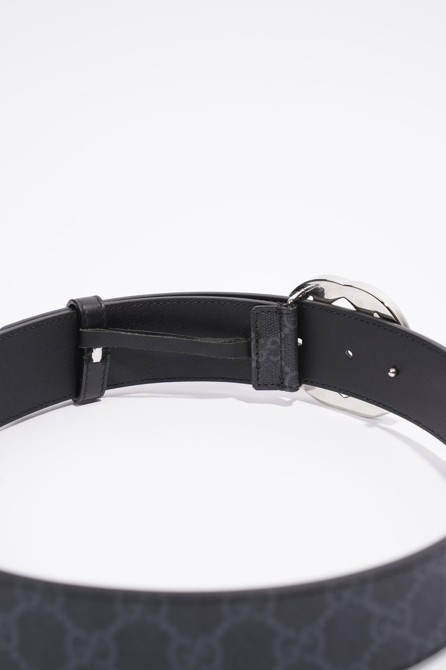 Gucci Supreme Belt With G Buckle Black Coated Canvas 75cm 30"