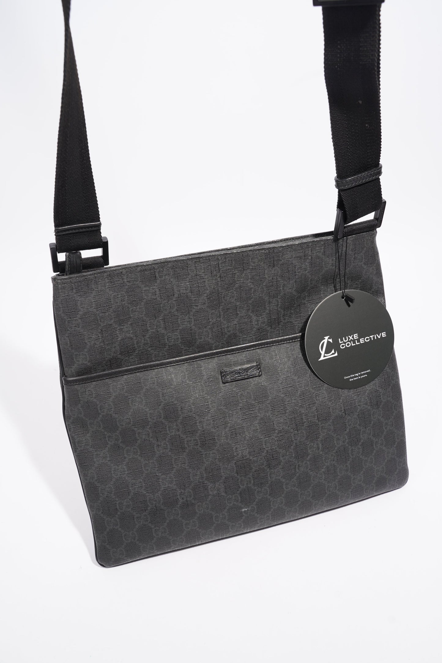 Gucci GG Messenger Bag Black Coated Canvas