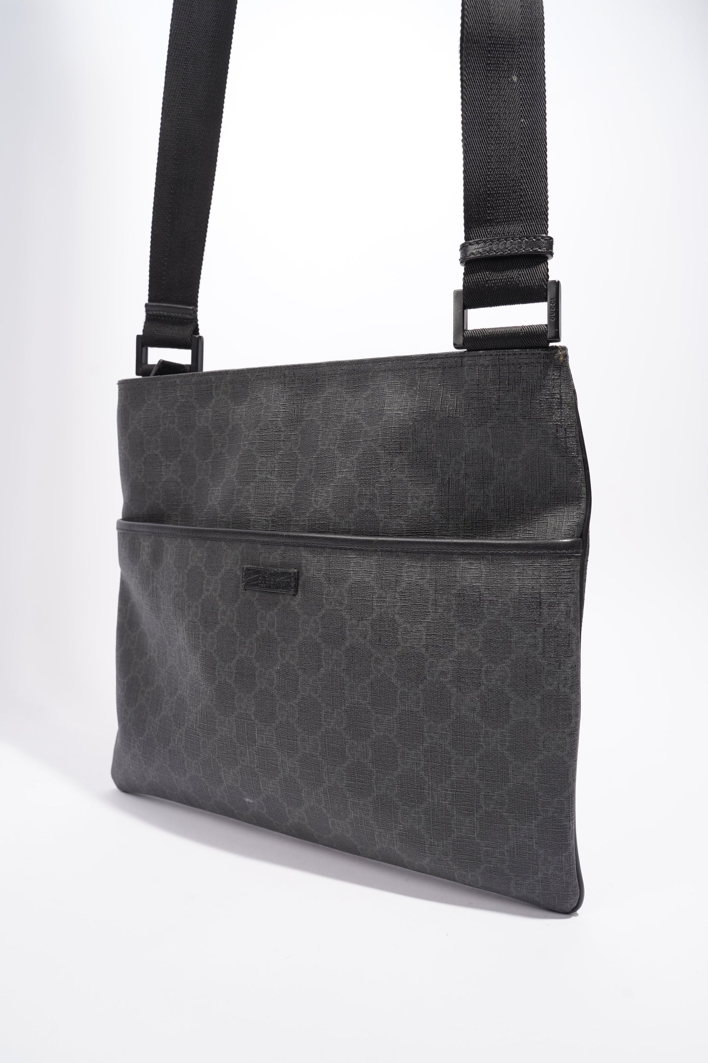 Gucci GG Messenger Bag Black Coated Canvas