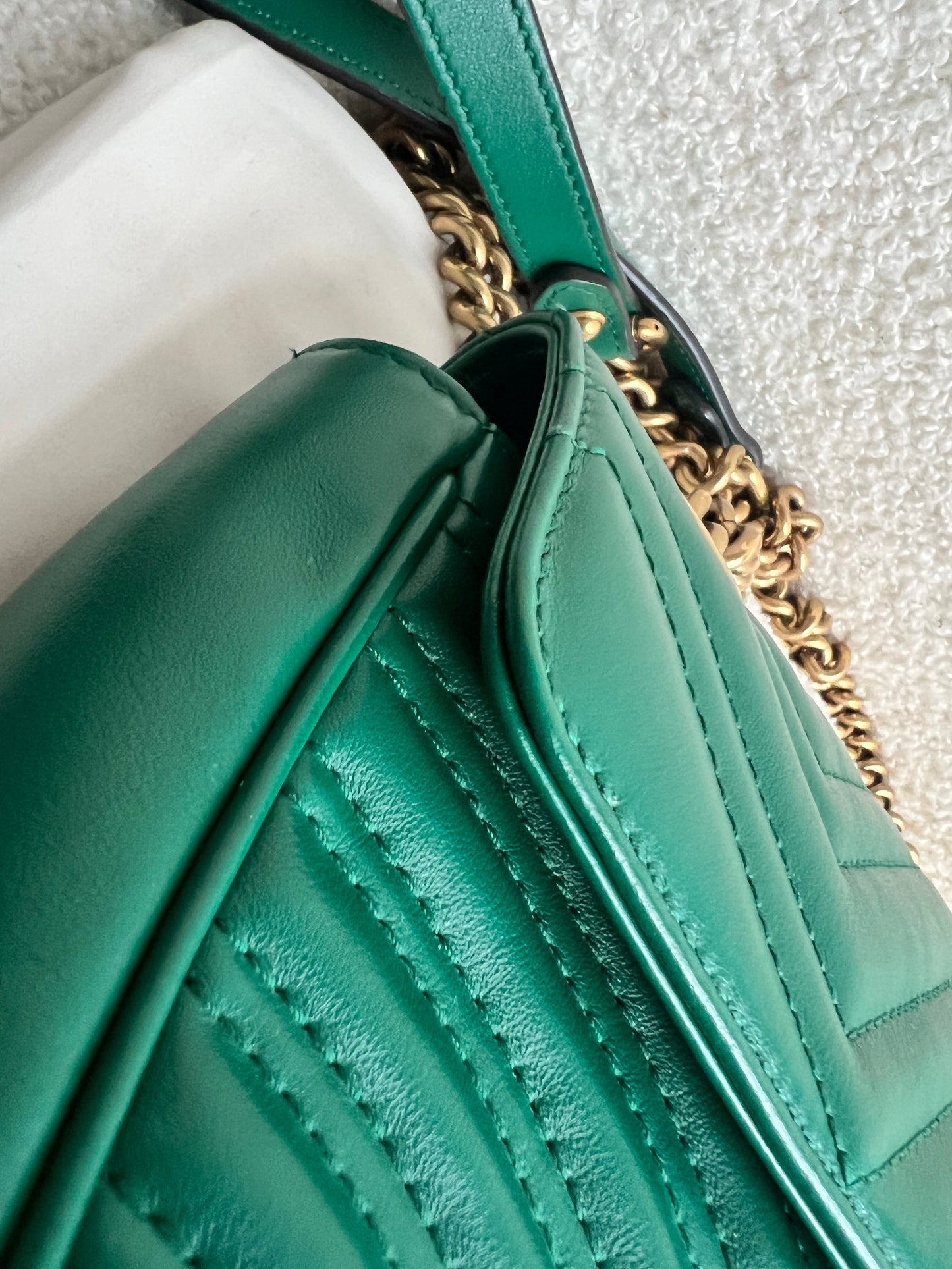 Gucci GG Green Marmont Small Shoulder Bag (RRP £2070)