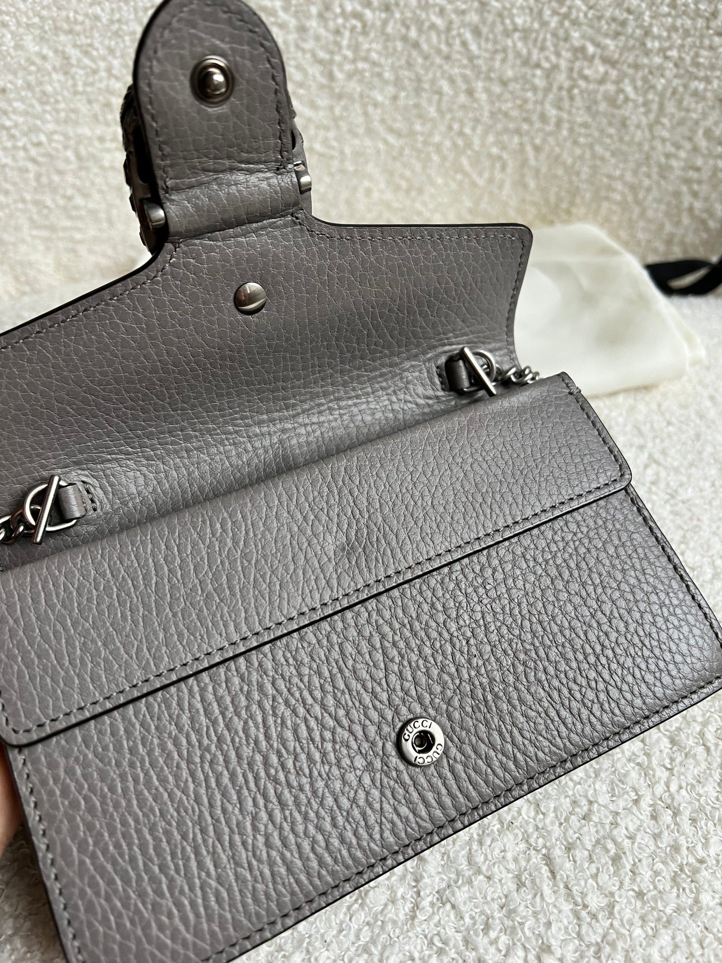 Gucci Dionysus GG Grey Super Mini Shoulder Bag (RRP £985)