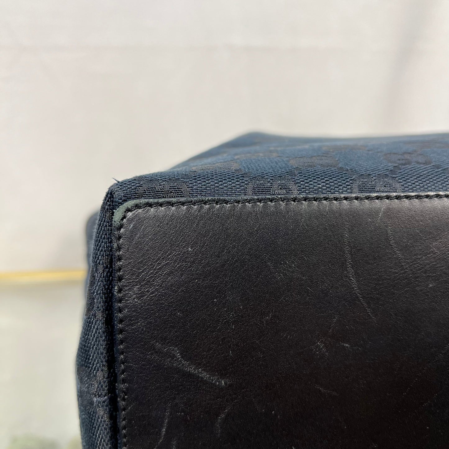GUCCI Vintage GG Supreme Web Canvas Black Tote