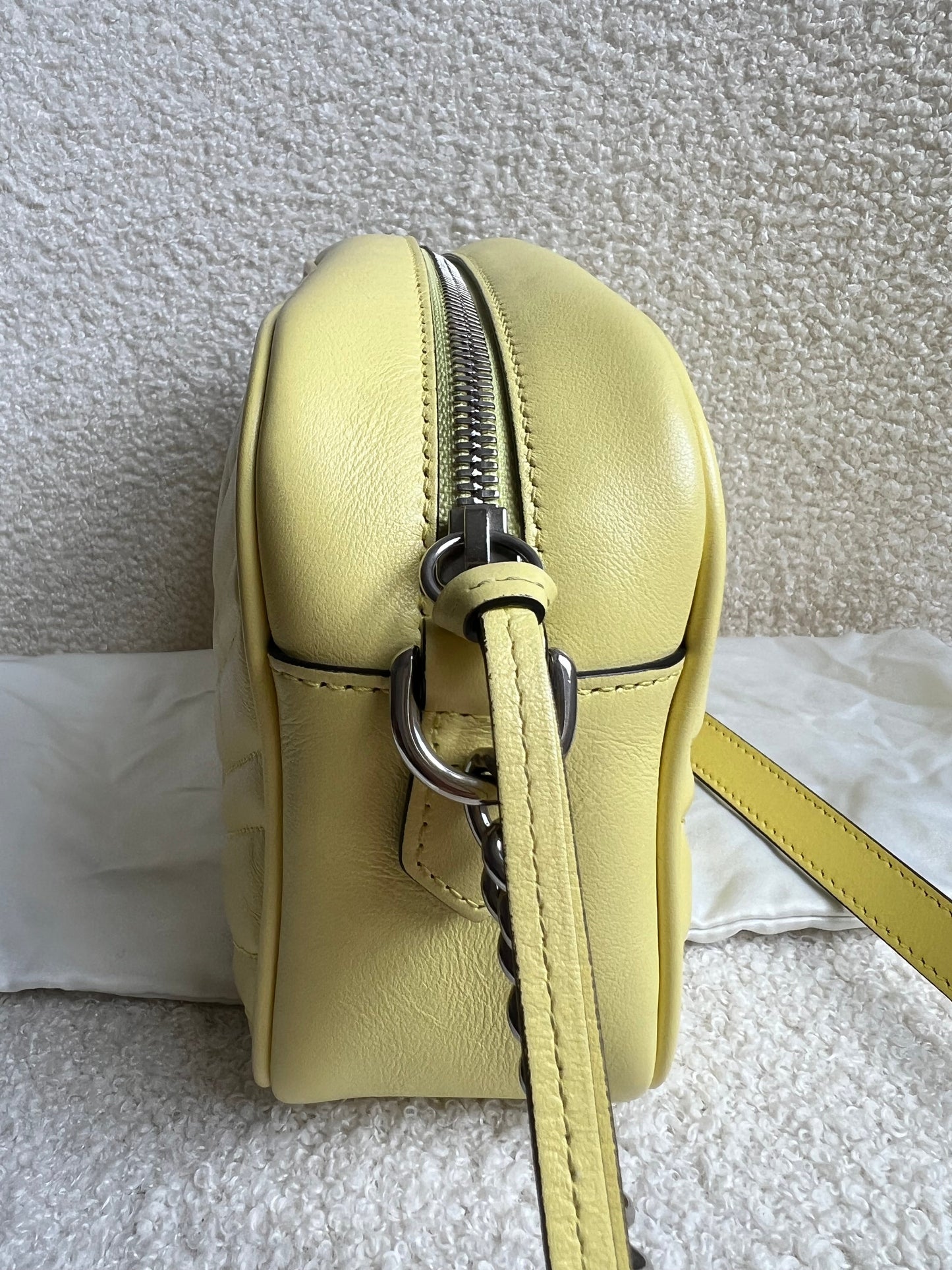 Gucci GG Pale Yellow Marmont Small Shoulder Bag (RRP £1340)