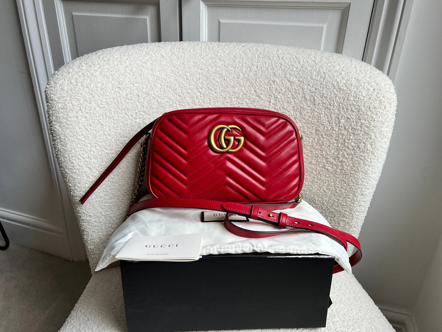 Gucci GG Red Marmont Small Shoulder Bag (RRP £1,440)