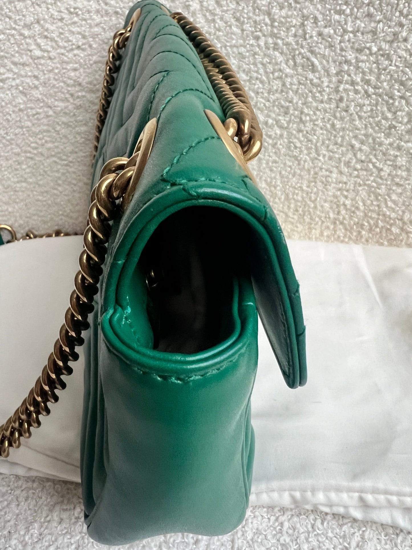 Gucci GG Green Marmont Small Shoulder Bag (RRP £2070)