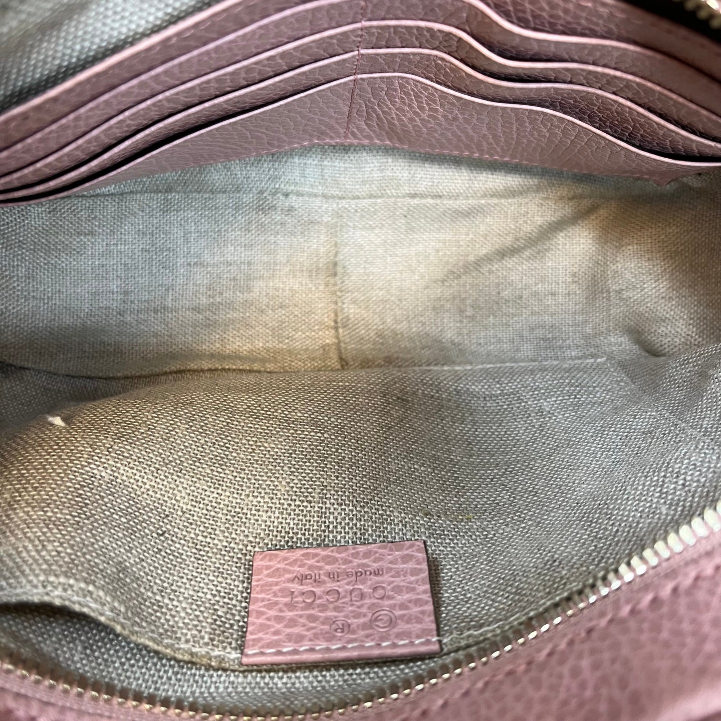GUCCI Bree Pink GG Monogram Canvas Crossbody Bag TS3918