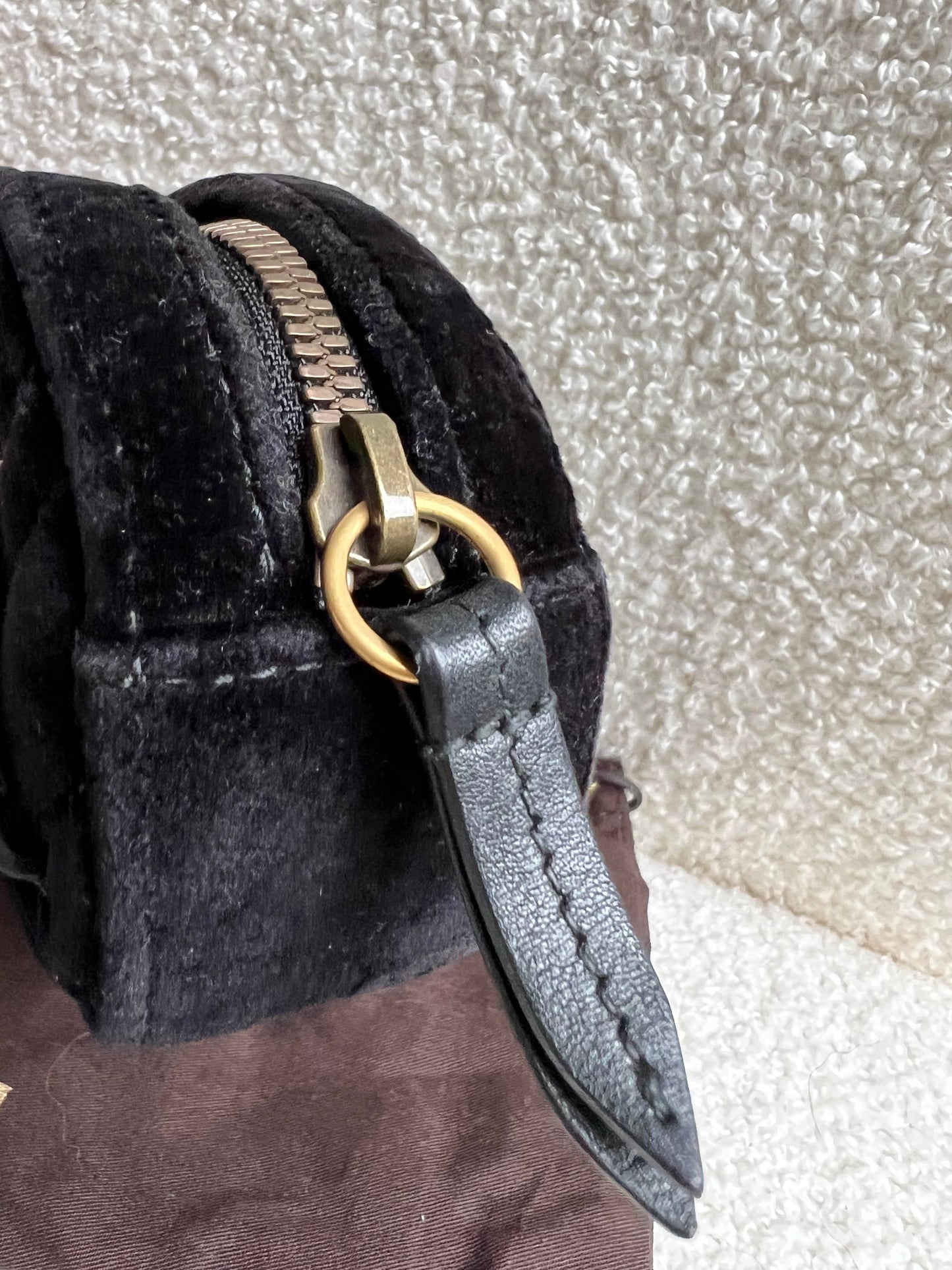 Gucci GG Black Velvet Marmont Belt Bag