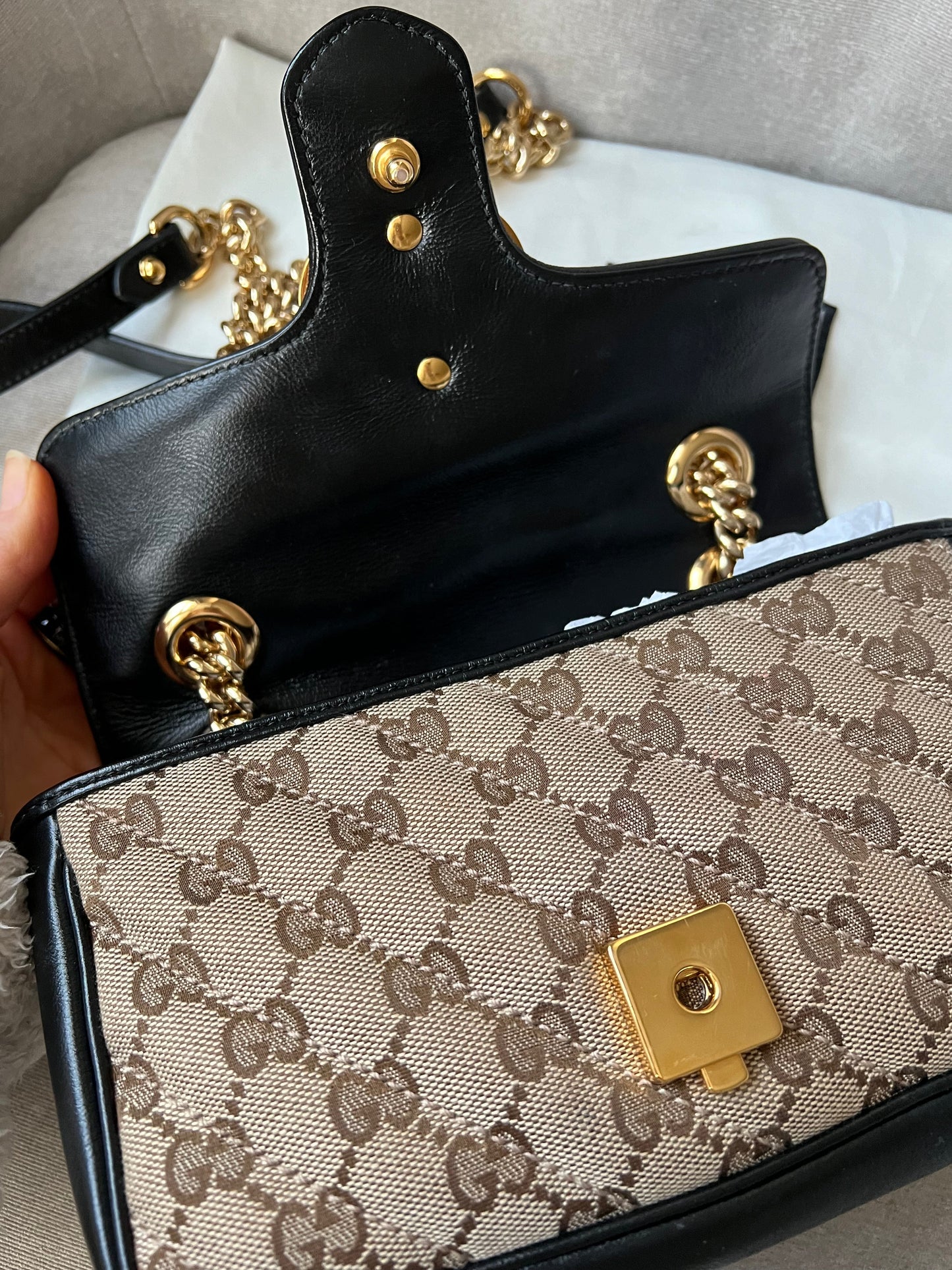 Gucci GG Beige Marmont Mini Shoulder Bag (RRP £1,470)