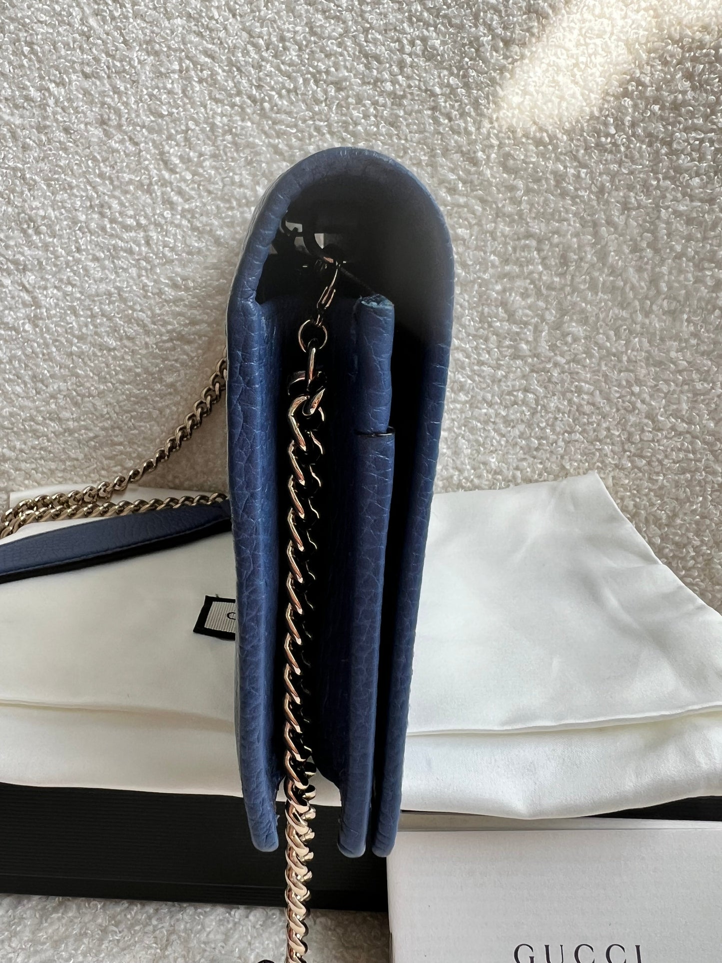 Gucci Blue Soho Chain Wallet
