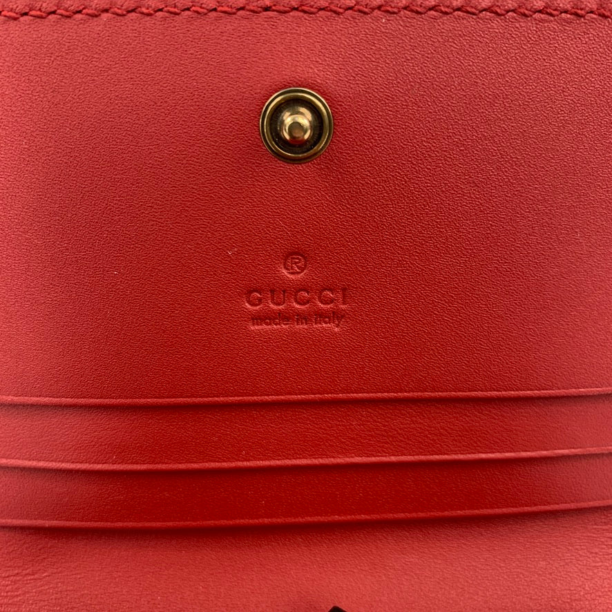 Gucci Queen Margaret Card Case in White, Blue, and Red
