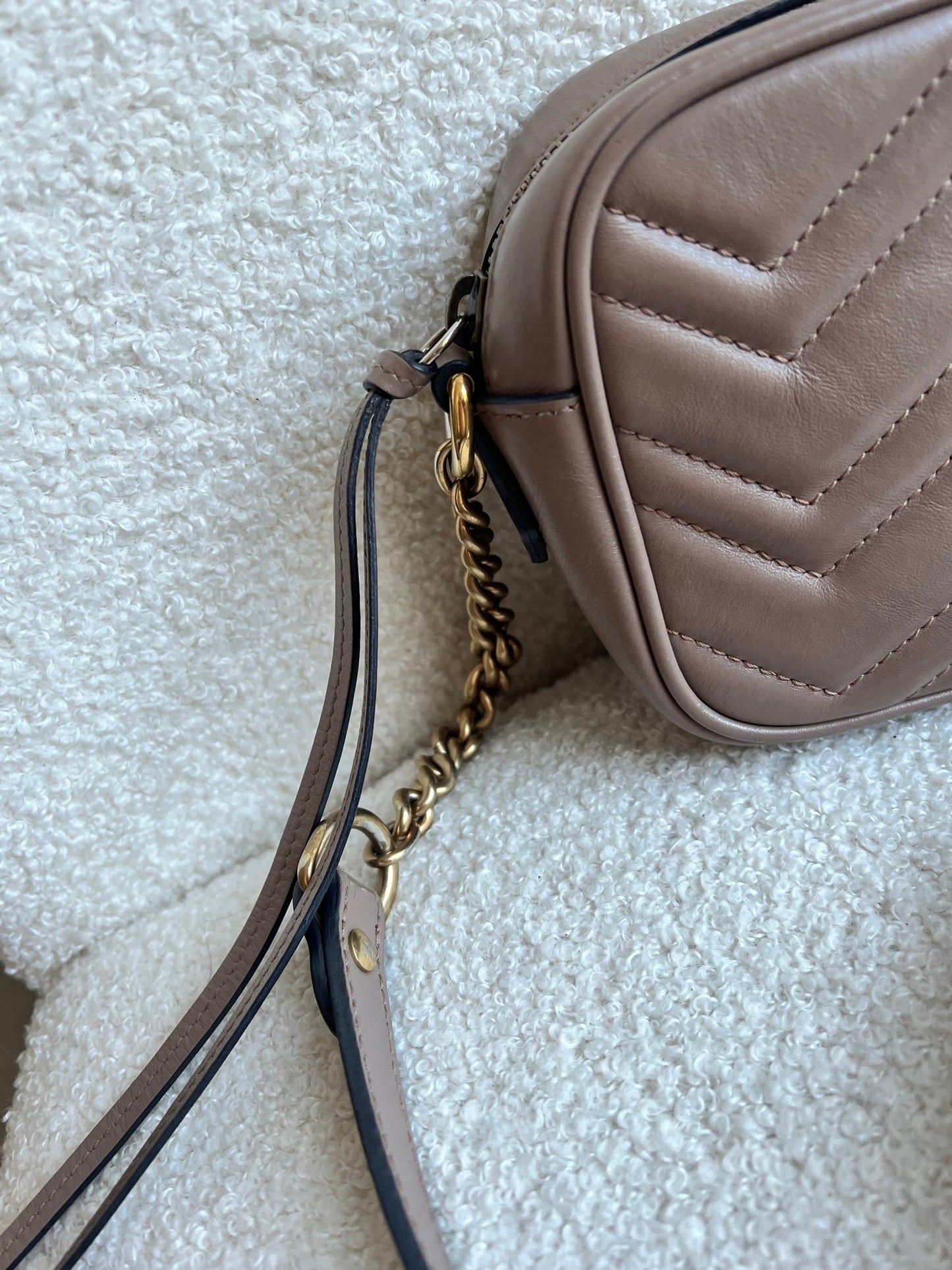 Gucci GG Dusty Pink Marmont Mini Shoulder Bag (RRP £1,360)