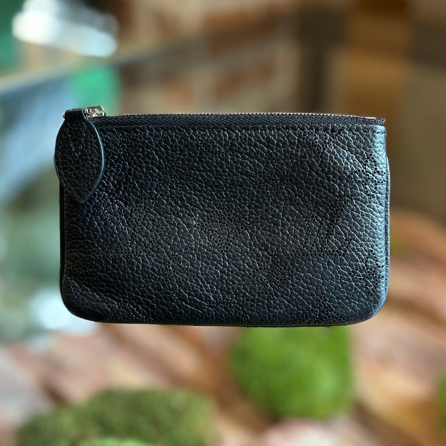 LOUIS VUITTON Black Mahina Key Pouch
