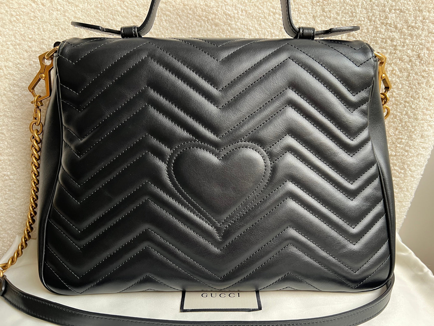 Gucci GG Black Marmont Medium Top Handle Bag (RRP £2290)