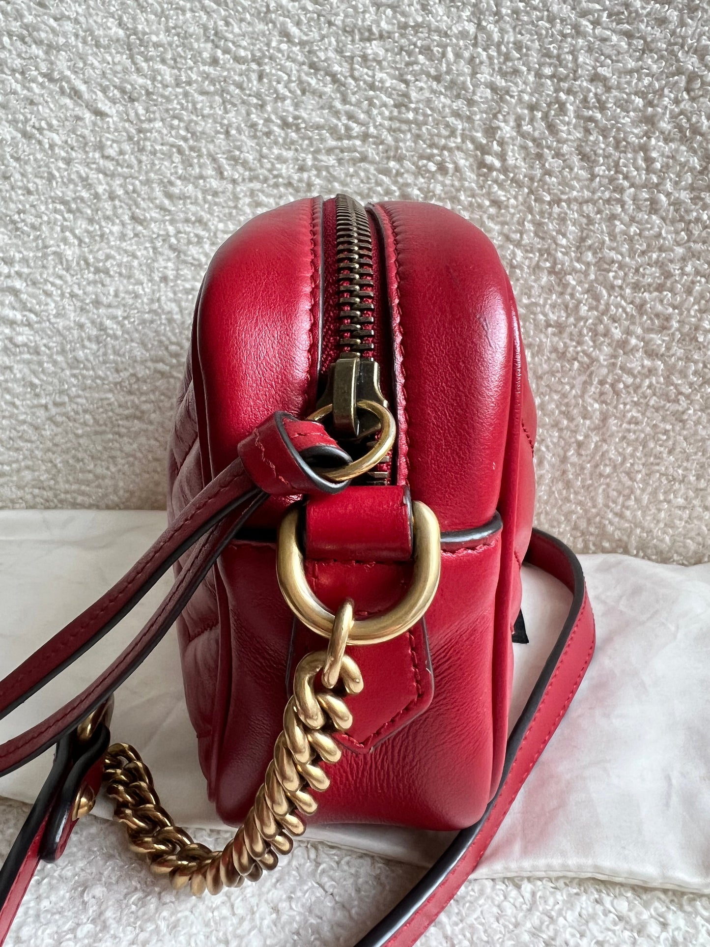 Gucci GG Hibiscus Red Marmont Mini Shoulder Bag (RRP £1220)