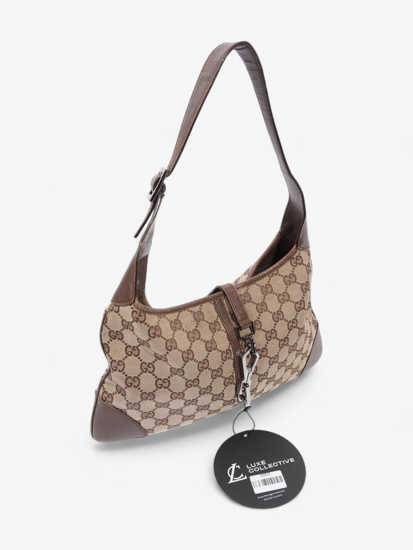 Gucci Vintage Jackie GG Supreme / Brown Canvas Small