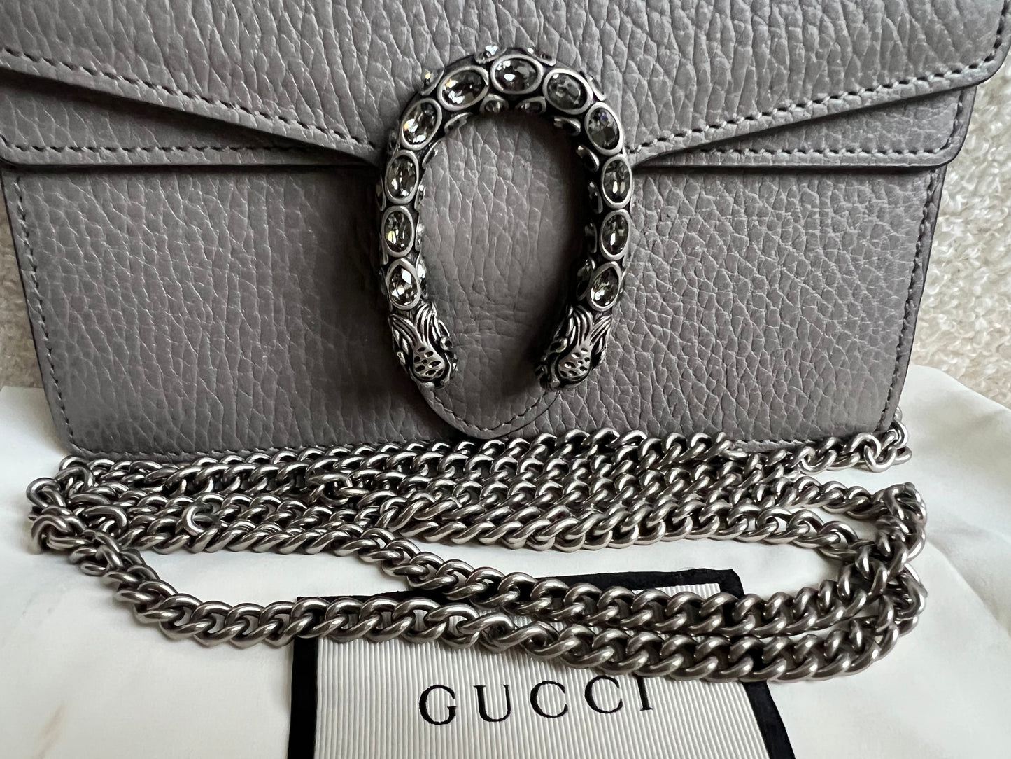 Gucci Dionysus GG Grey Super Mini Shoulder Bag (RRP £985)