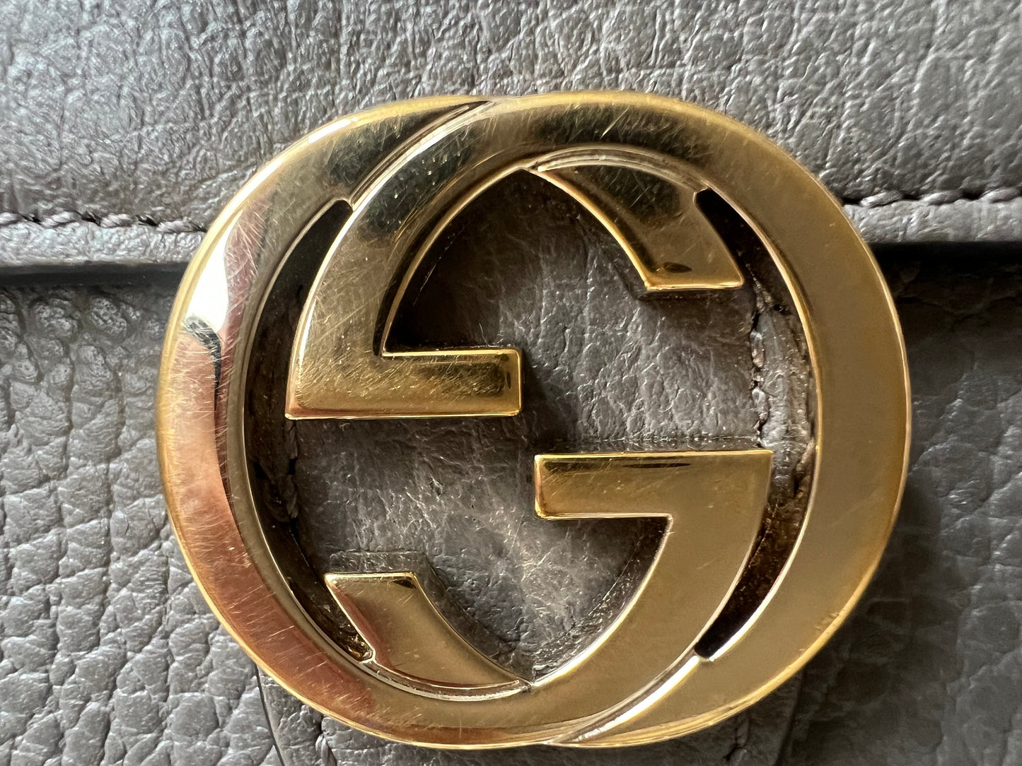 Gucci Dollar Grey Interlocking Chain Wallet