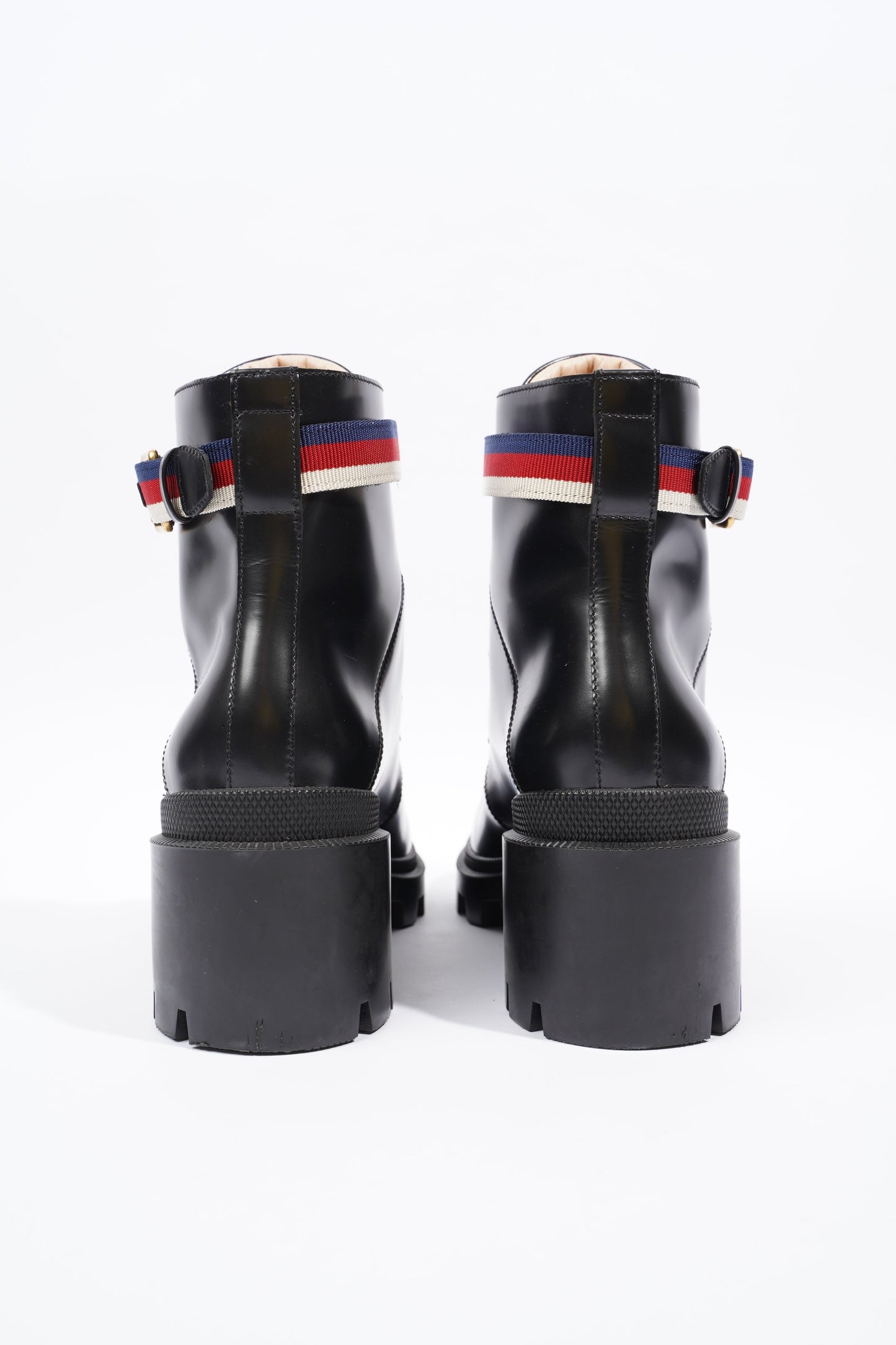 Gucci Sylvie Web Black / White Leather EU 39.5 UK 6.5