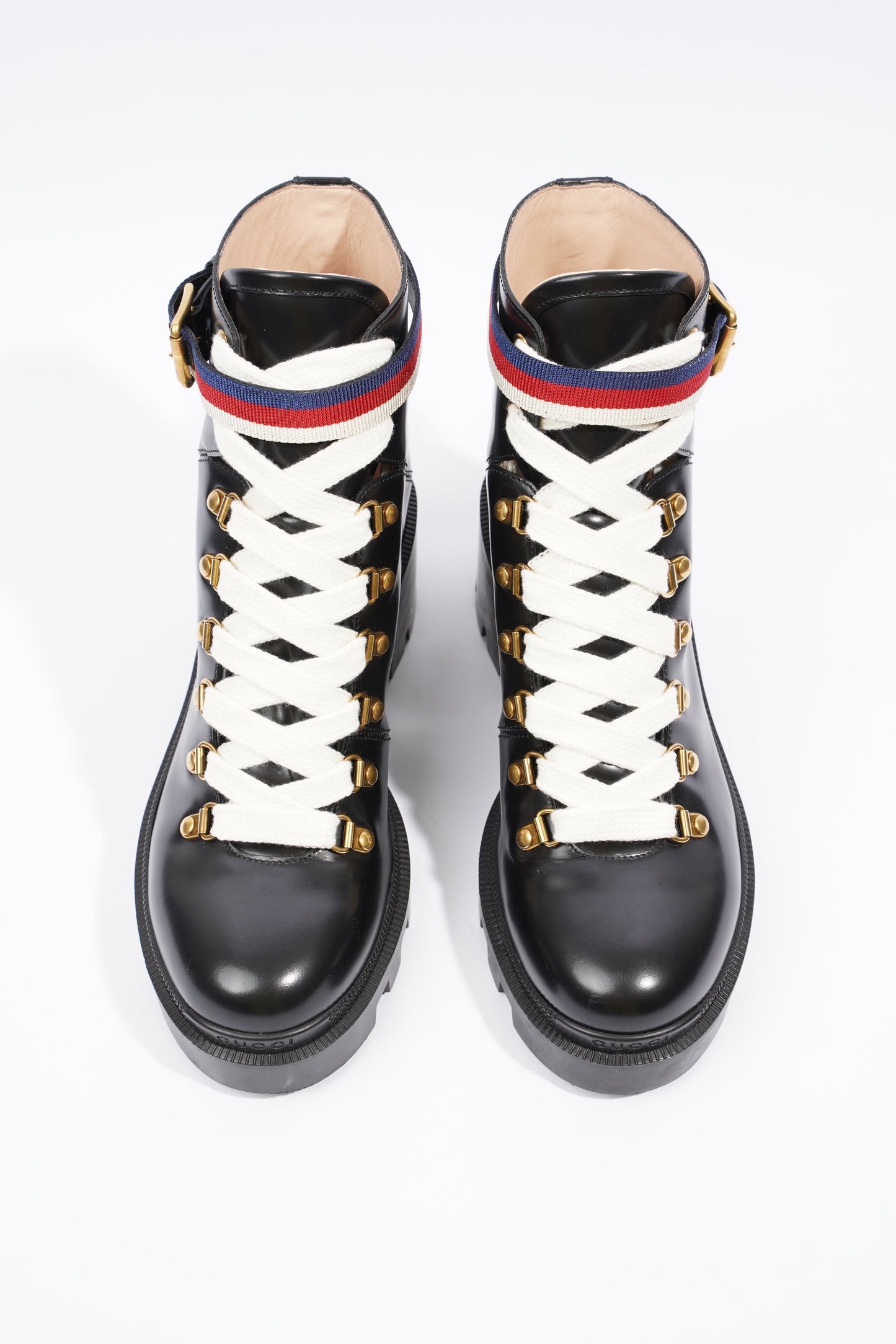 Gucci Sylvie Web Black / White Leather EU 39.5 UK 6.5