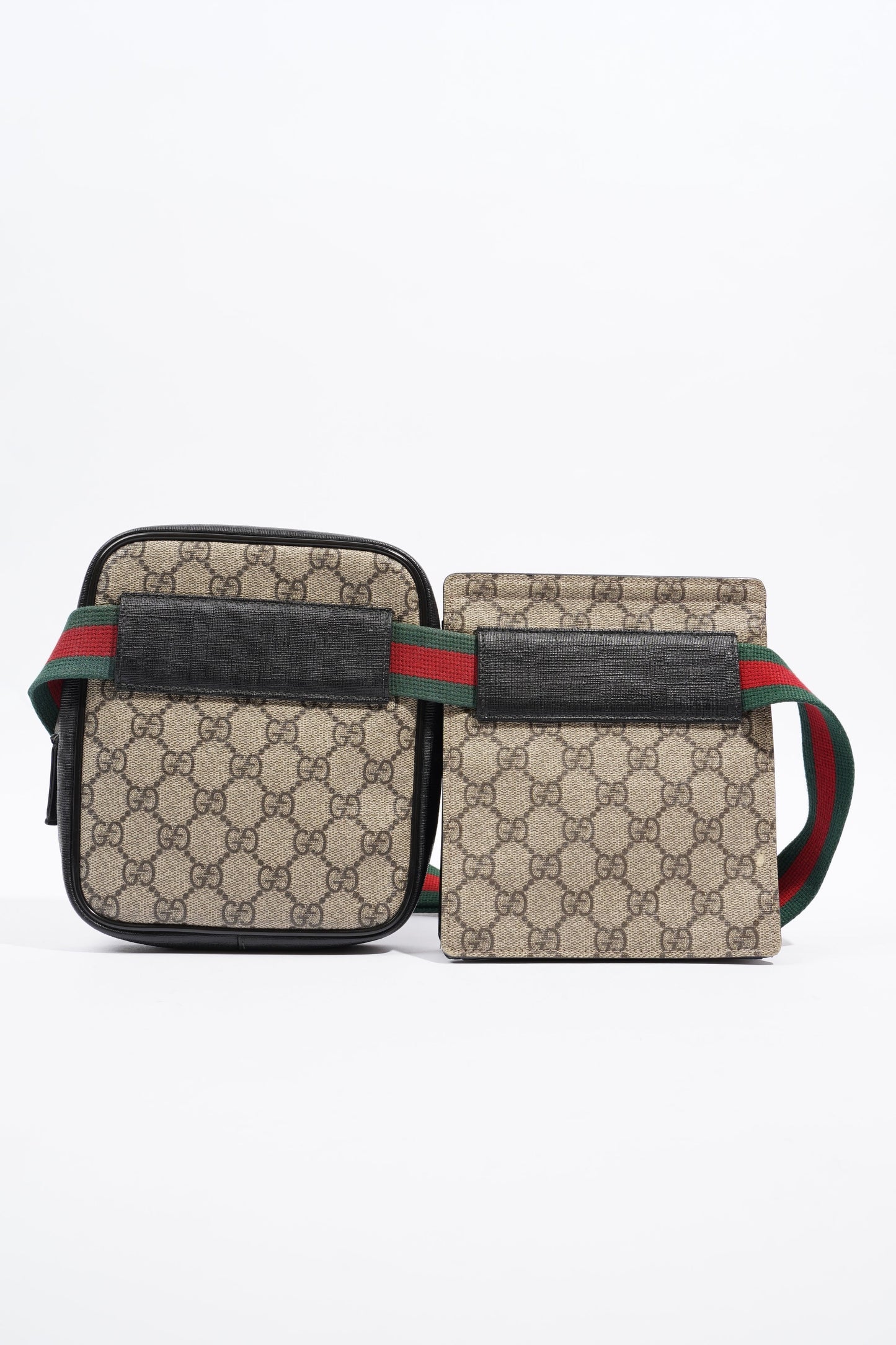Gucci GG Supreme Monogram Web Belt Bag Black Monogram Canvas