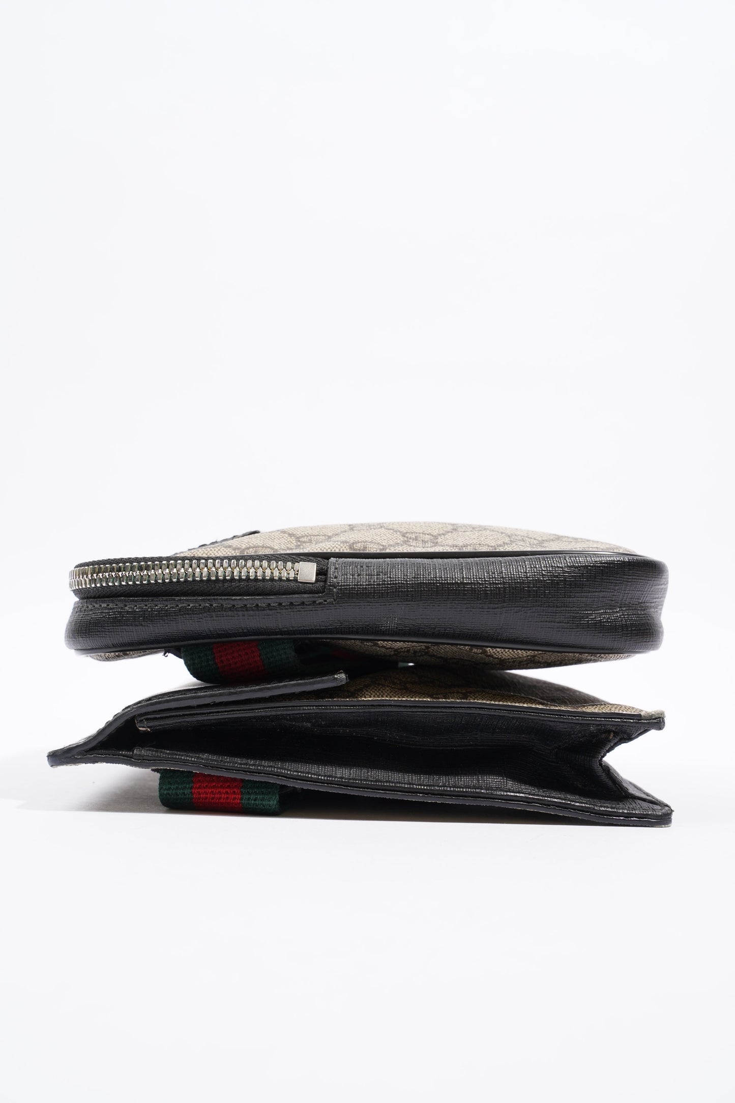Gucci GG Supreme Monogram Web Belt Bag Black Monogram Canvas