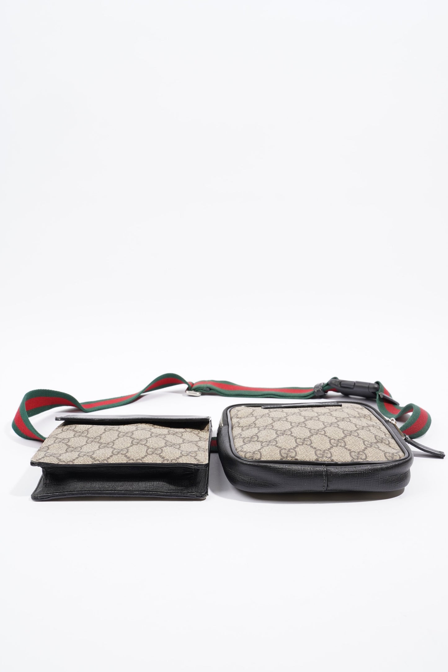 Gucci GG Supreme Monogram Web Belt Bag Black Monogram Canvas