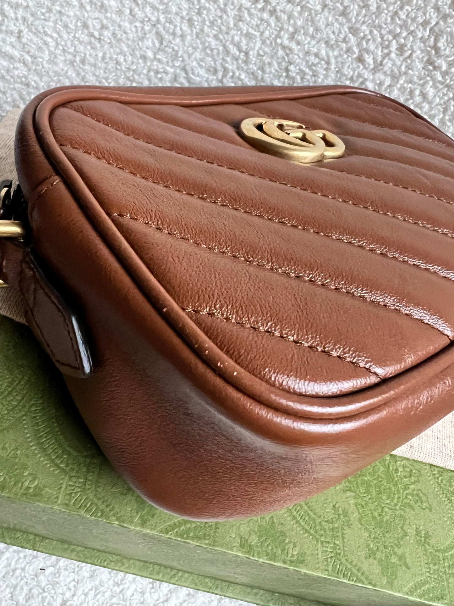 Gucci GG Brown Marmont Mini Shoulder Bag (RRP £1,360)