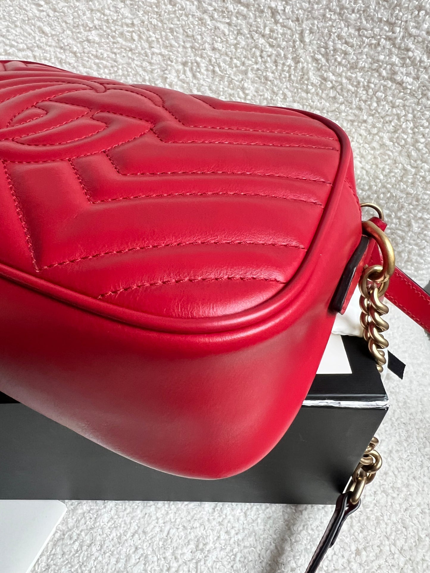 Gucci GG Red Marmont Small Shoulder Bag (RRP £1,440)